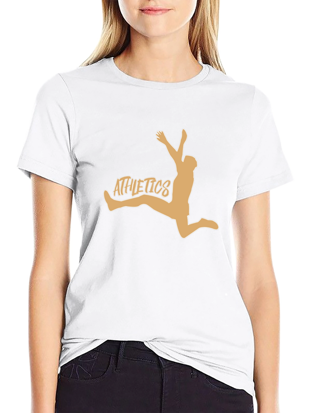 Athletics Graphic Tee - Black Cotton Blend T-Shirt