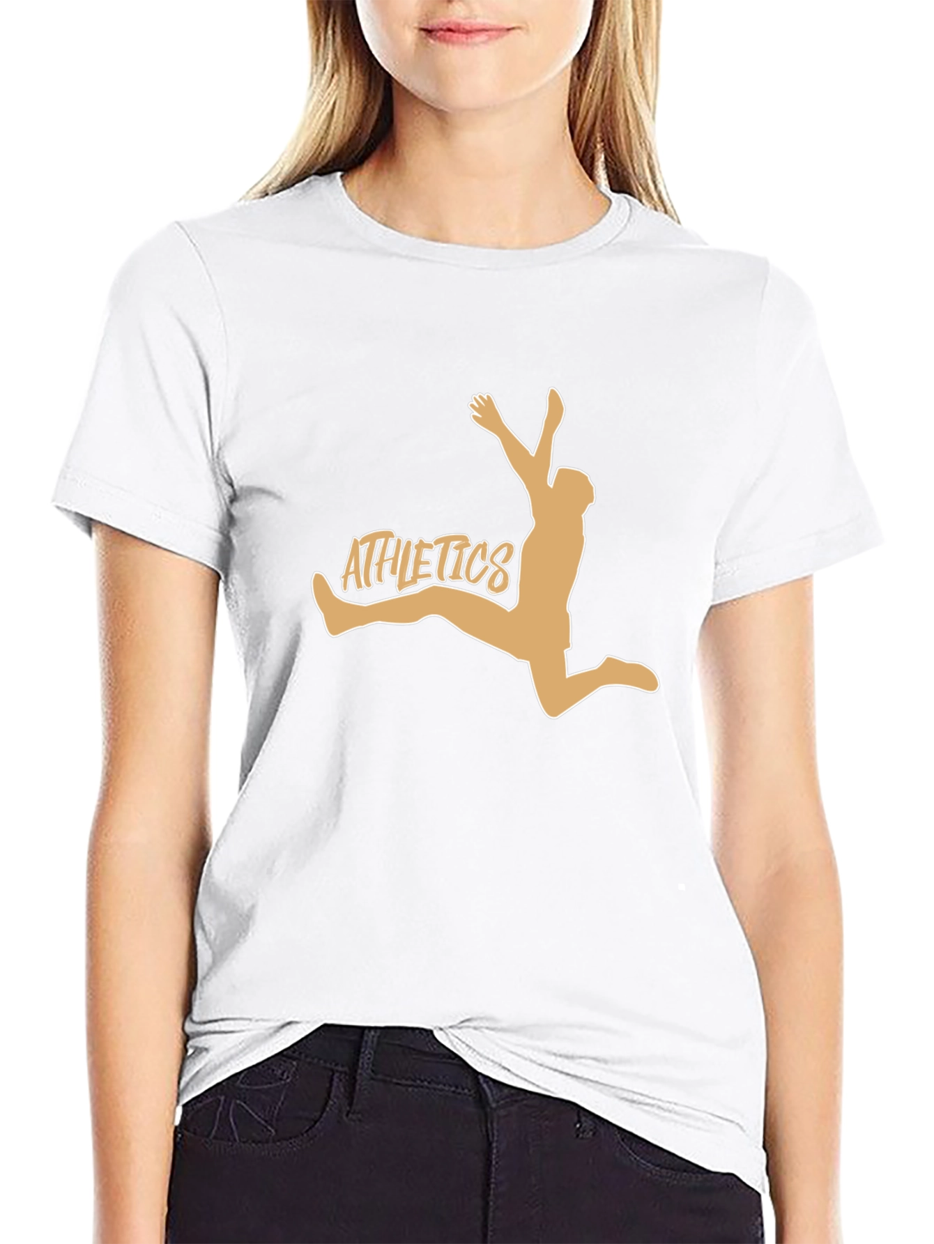 Athletics Graphic Tee - Black Cotton Blend T-Shirt