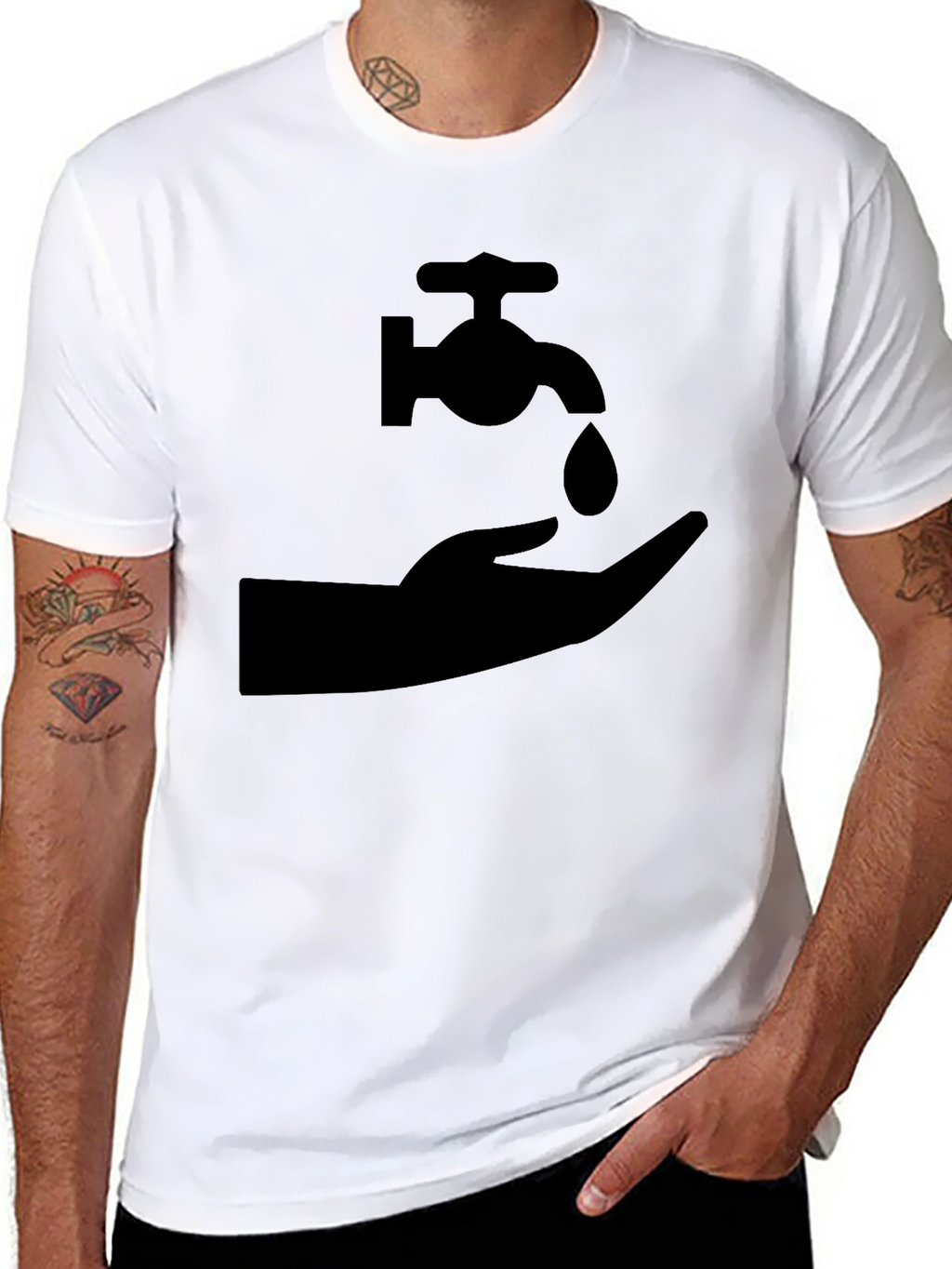 Black Wash Your Hands Graphic Tee - Essential Hygiene