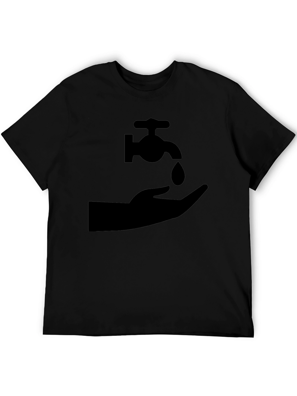 Black Wash Your Hands Graphic Tee - Essential Hygiene