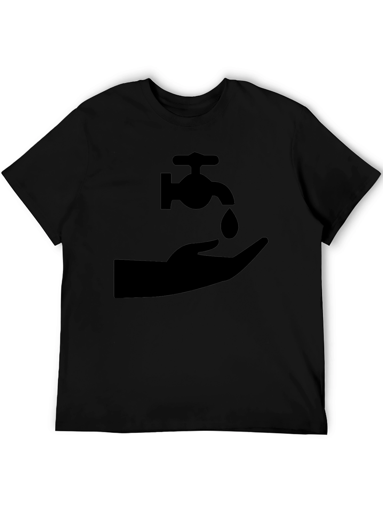 Black Wash Your Hands Graphic Tee - Essential Hygiene