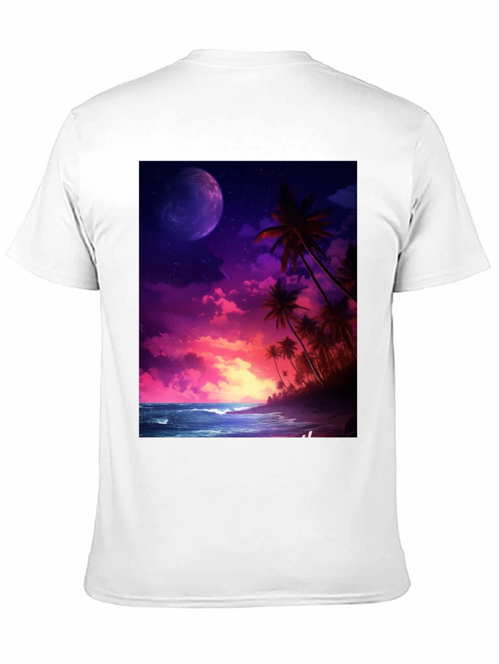 Tropical Moon Graphic Tee - Mens Black T-Shirt