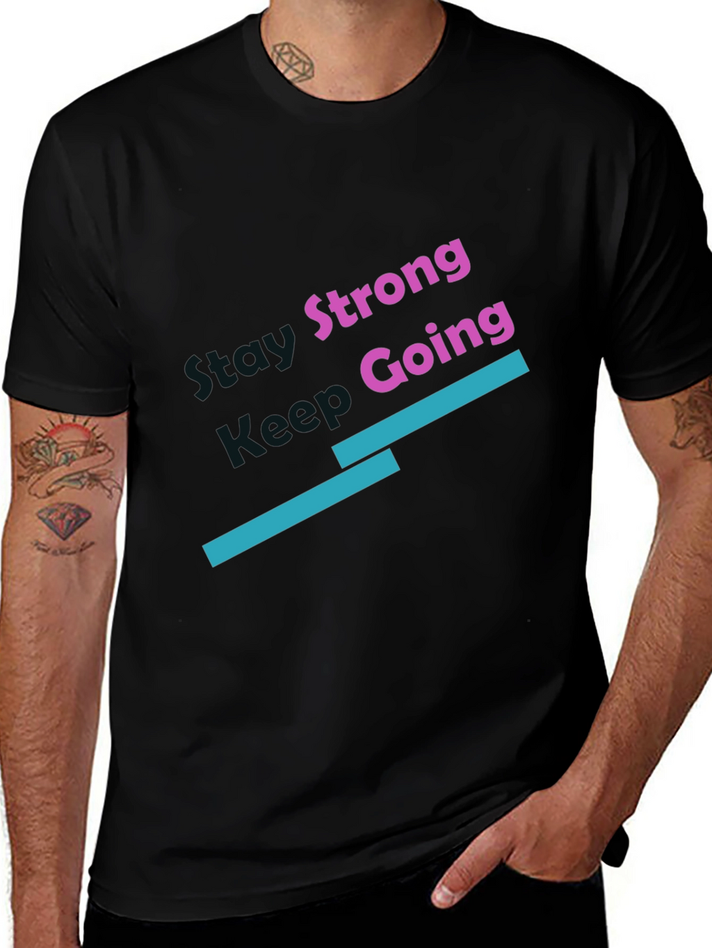 Stay Strong Keep Going Black T-Shirt