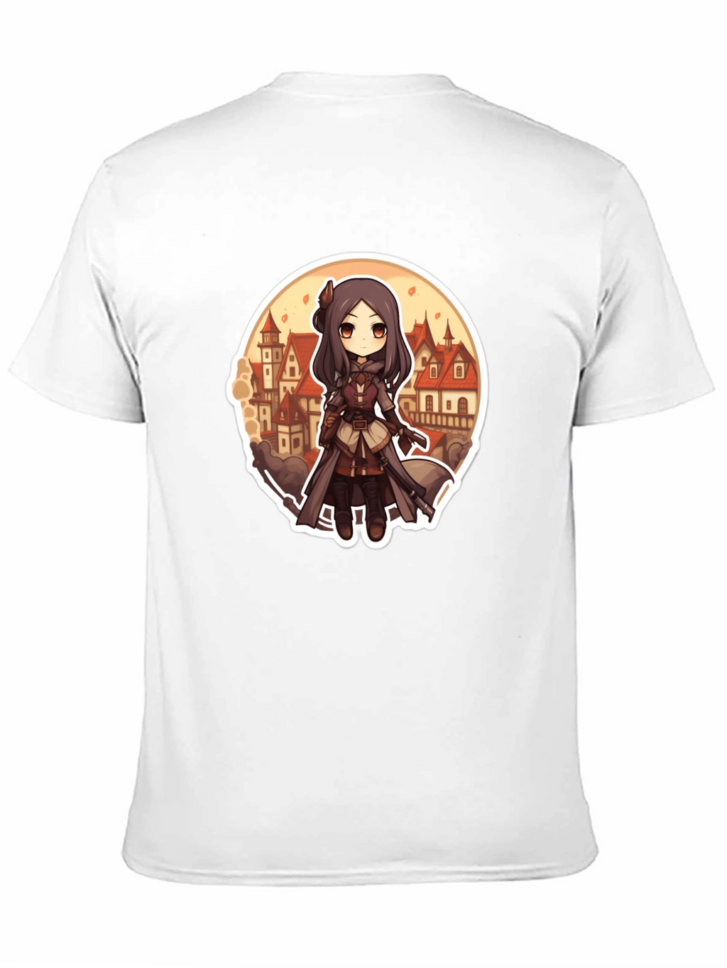Anime Girl T-Shirt - Black Cotton Blend Graphic Tee