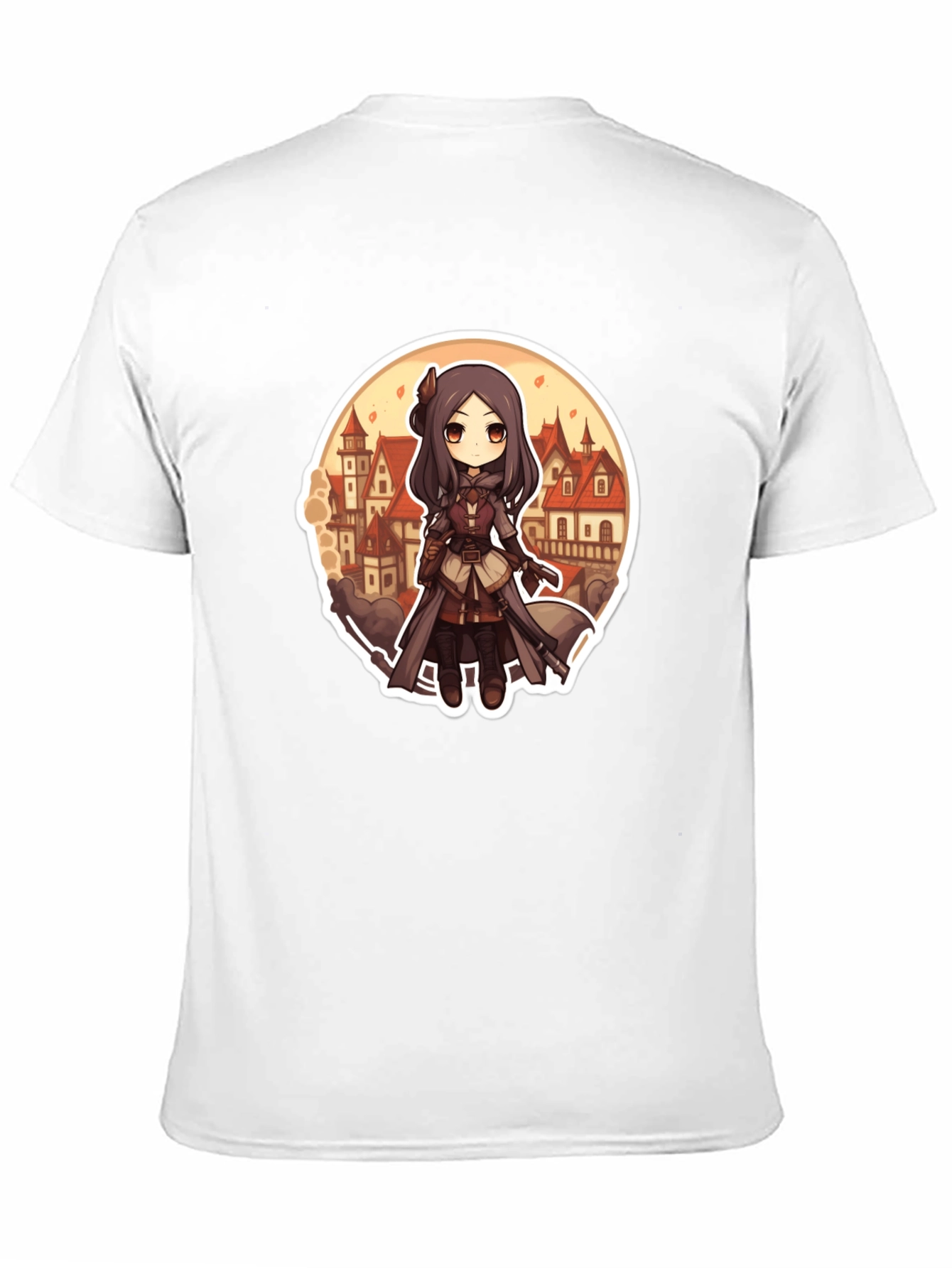 Anime Girl T-Shirt - Black Cotton Blend Graphic Tee