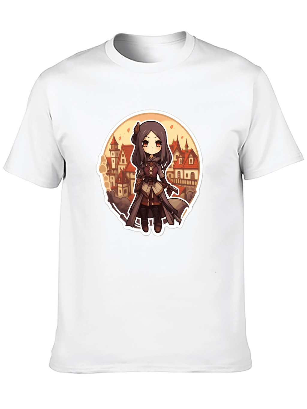 Anime Girl T-Shirt - Black Cotton Blend Graphic Tee