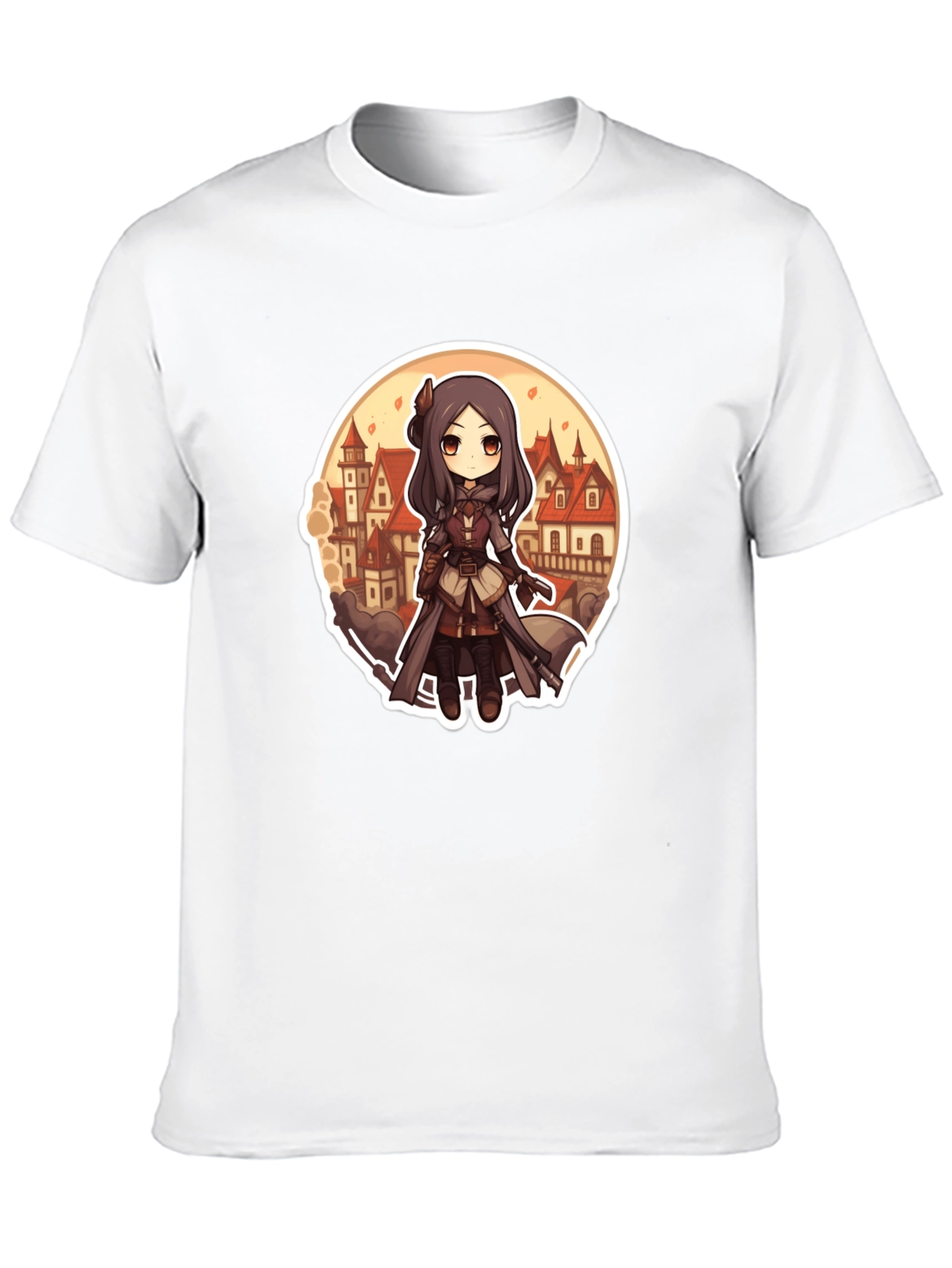 Anime Girl T-Shirt - Black Cotton Blend Graphic Tee
