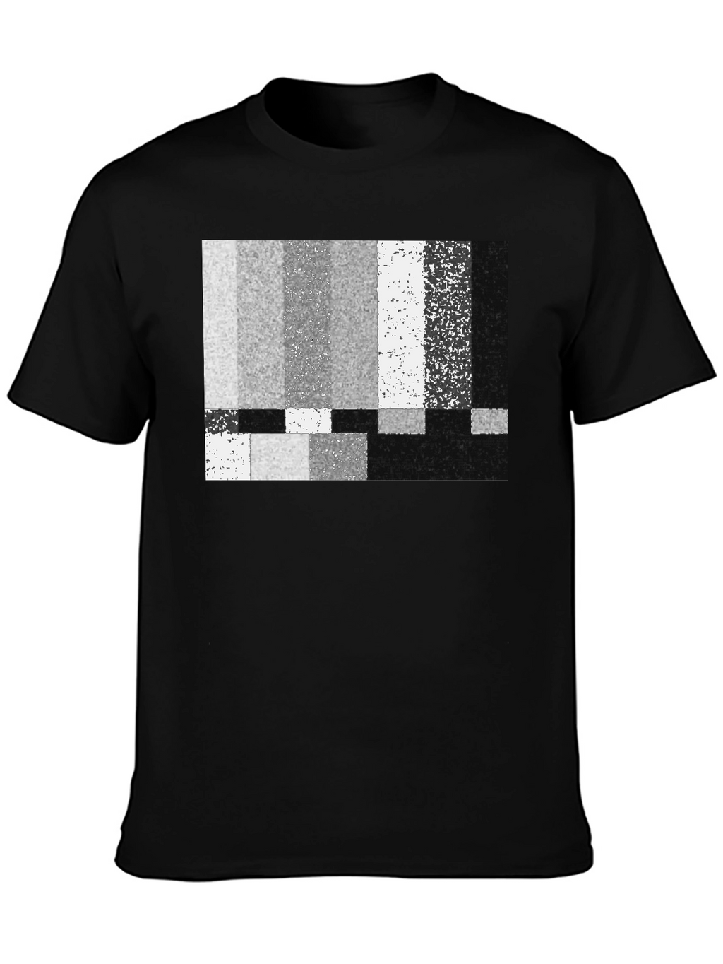 Static Pattern Graphic T-Shirt - Classic Black Tee