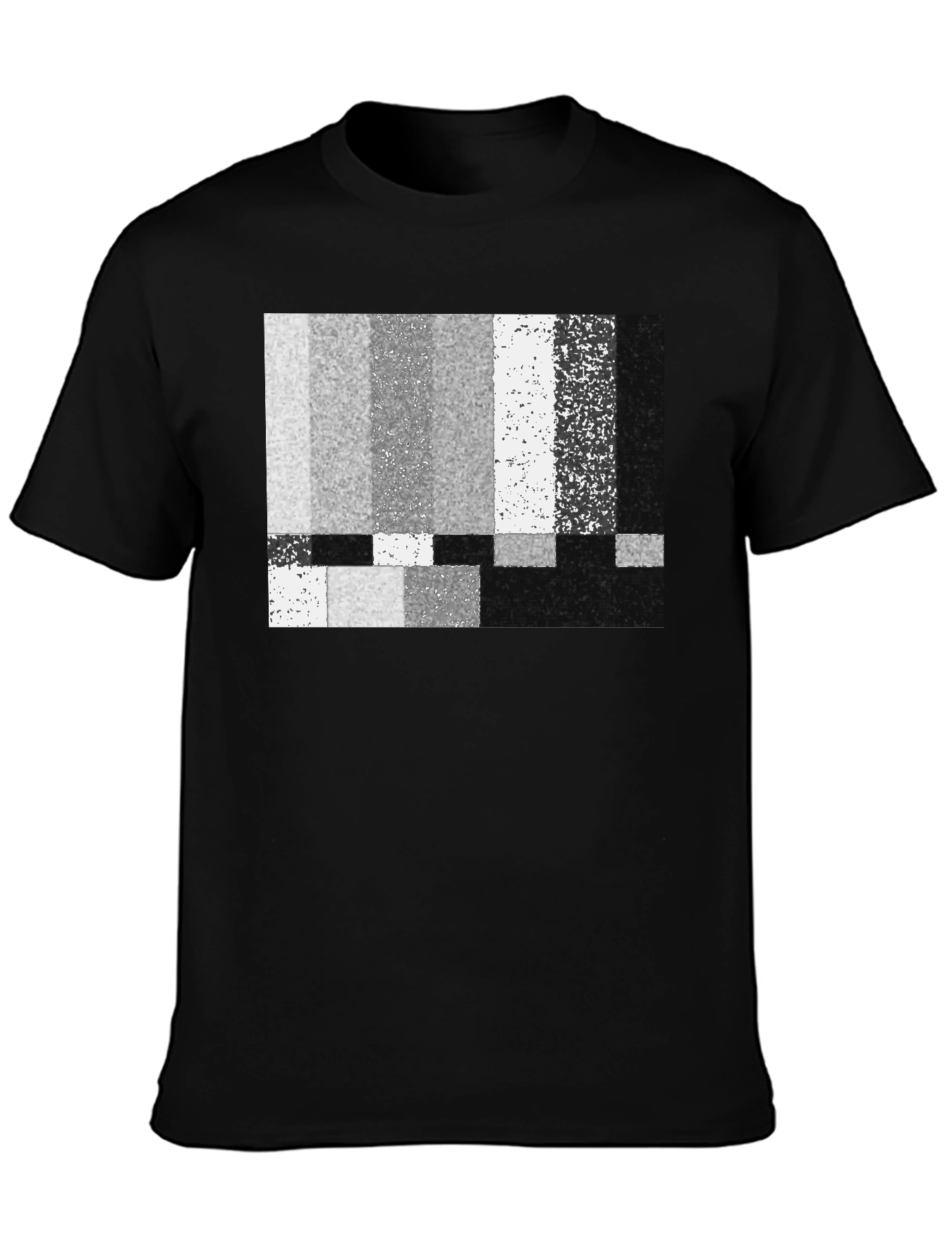 Static Pattern Graphic T-Shirt - Classic Black Tee