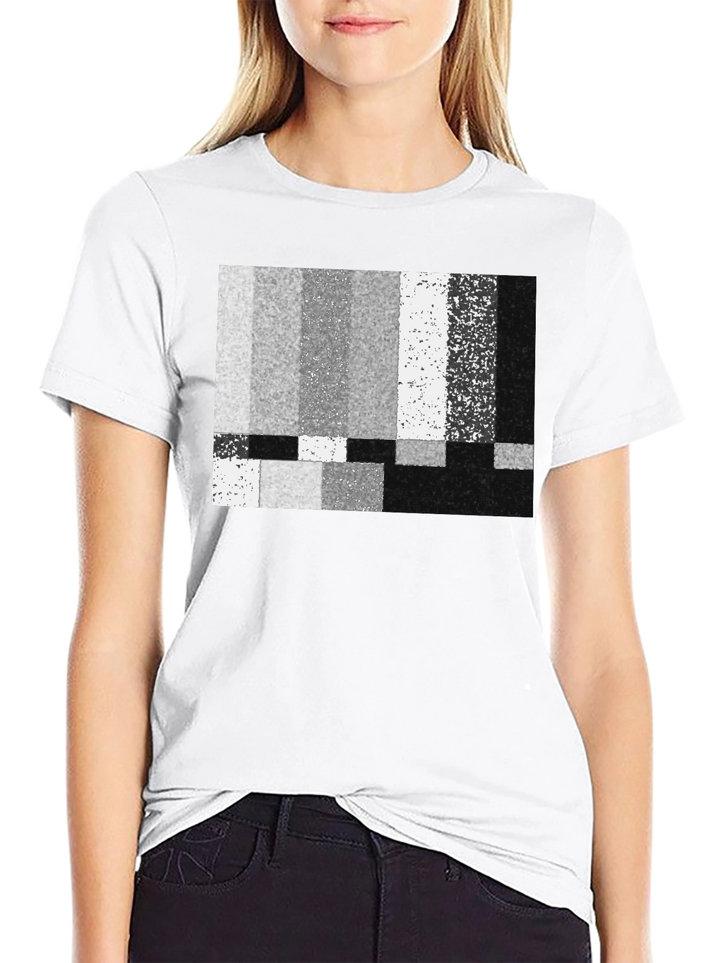 Static Pattern Graphic T-Shirt - Classic Black Tee