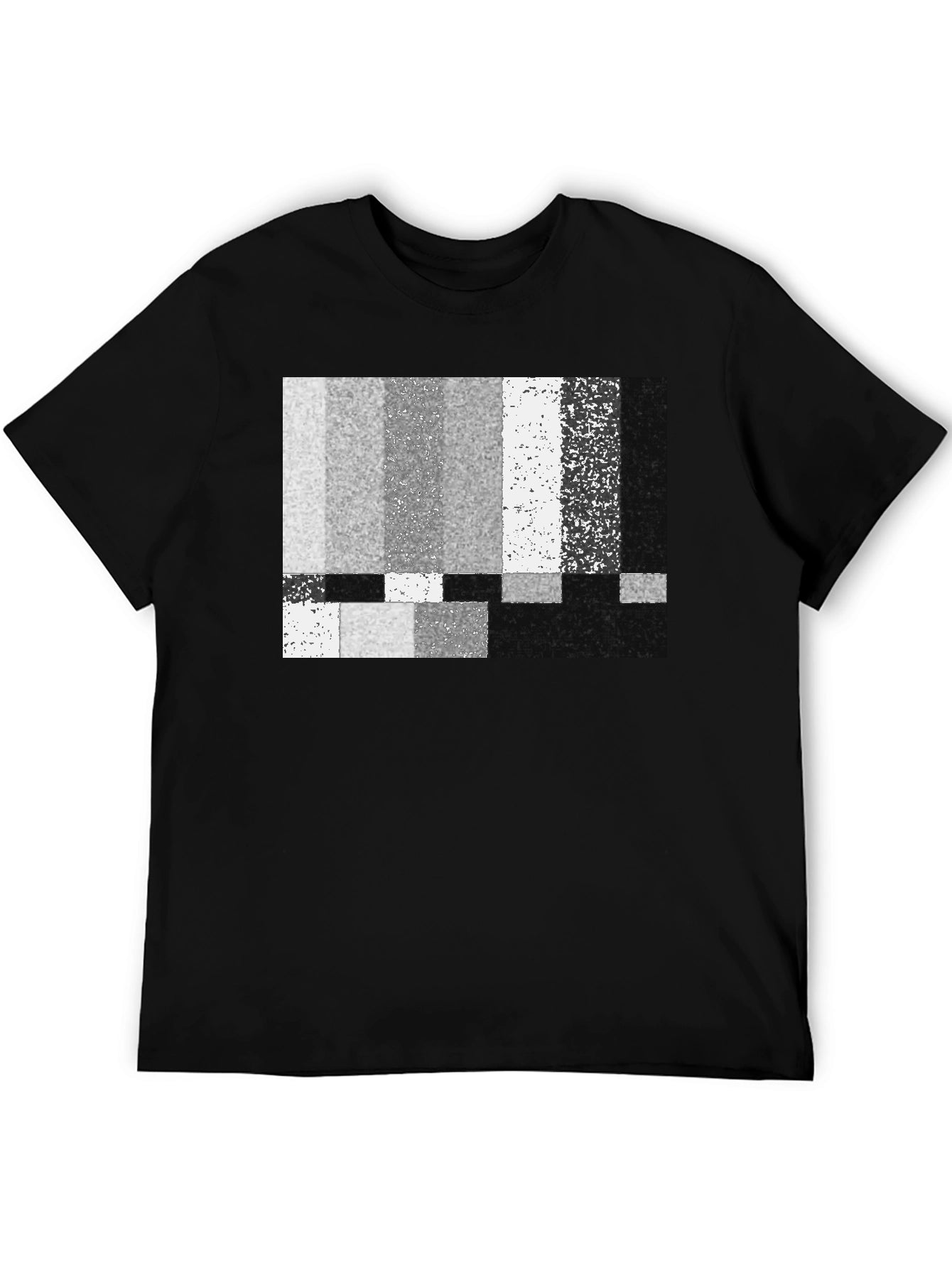 Static Pattern Graphic T-Shirt - Classic Black Tee