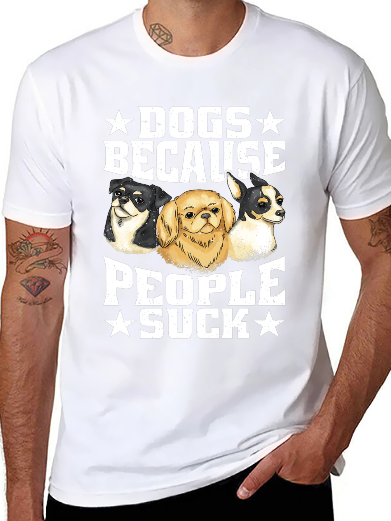 Dogs Because People Suck Graphic Tee