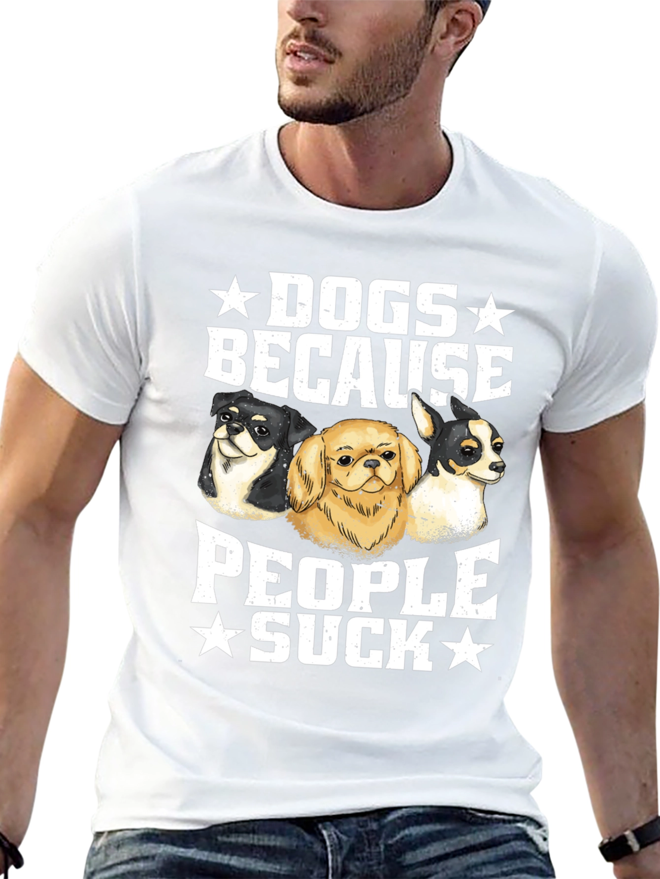 Dogs Because People Suck Graphic Tee