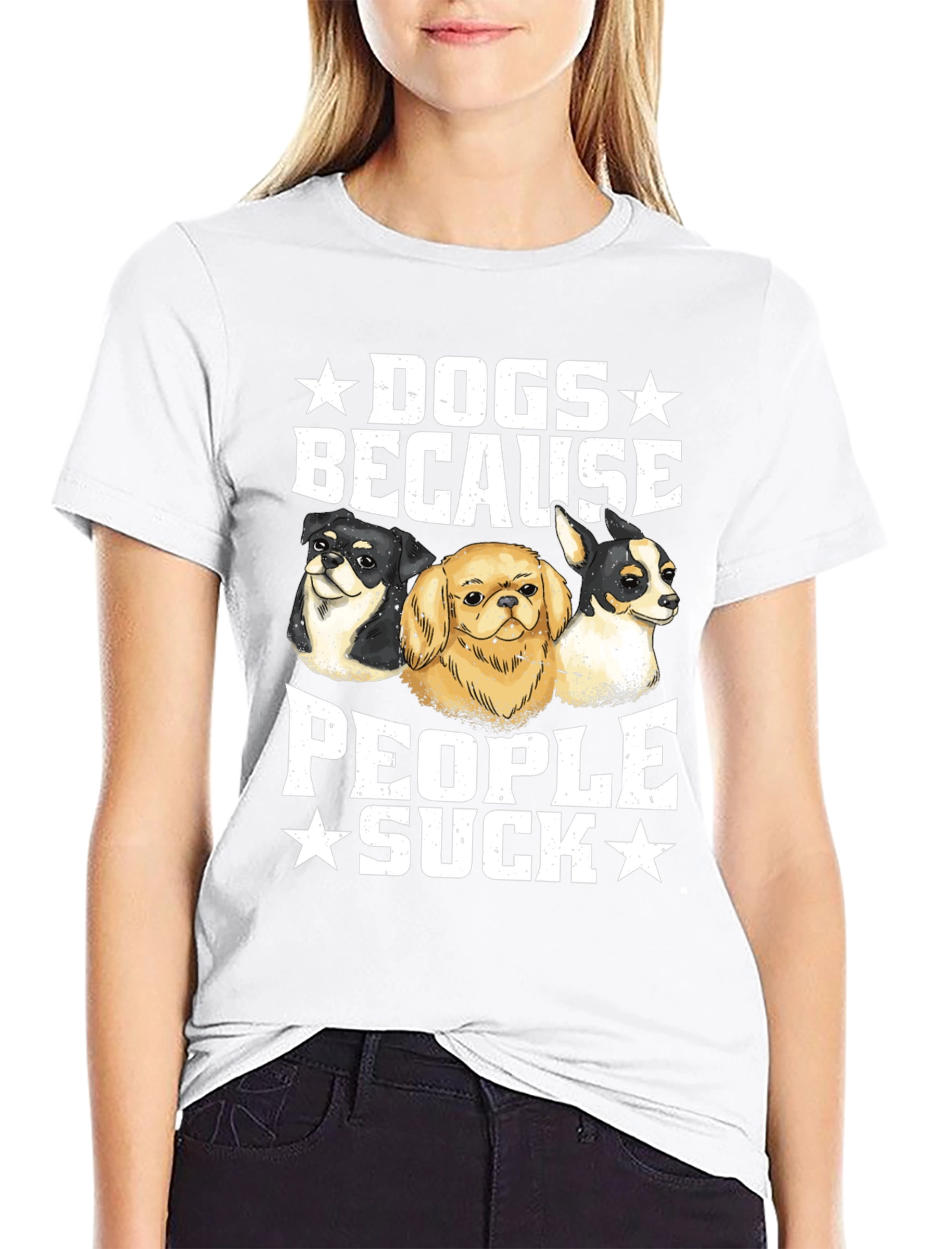 Dogs Because People Suck Graphic Tee