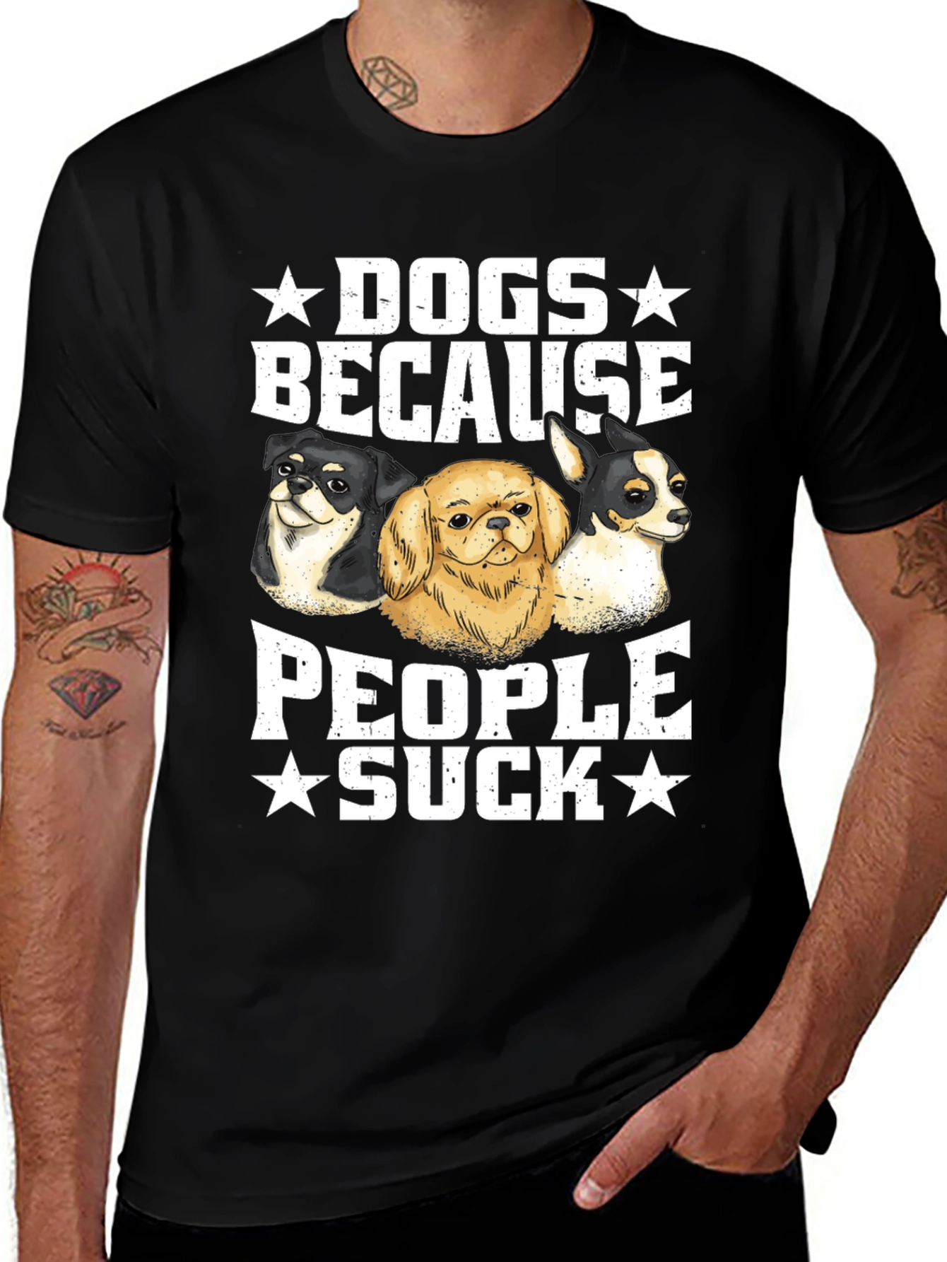 Dogs Because People Suck Graphic Tee