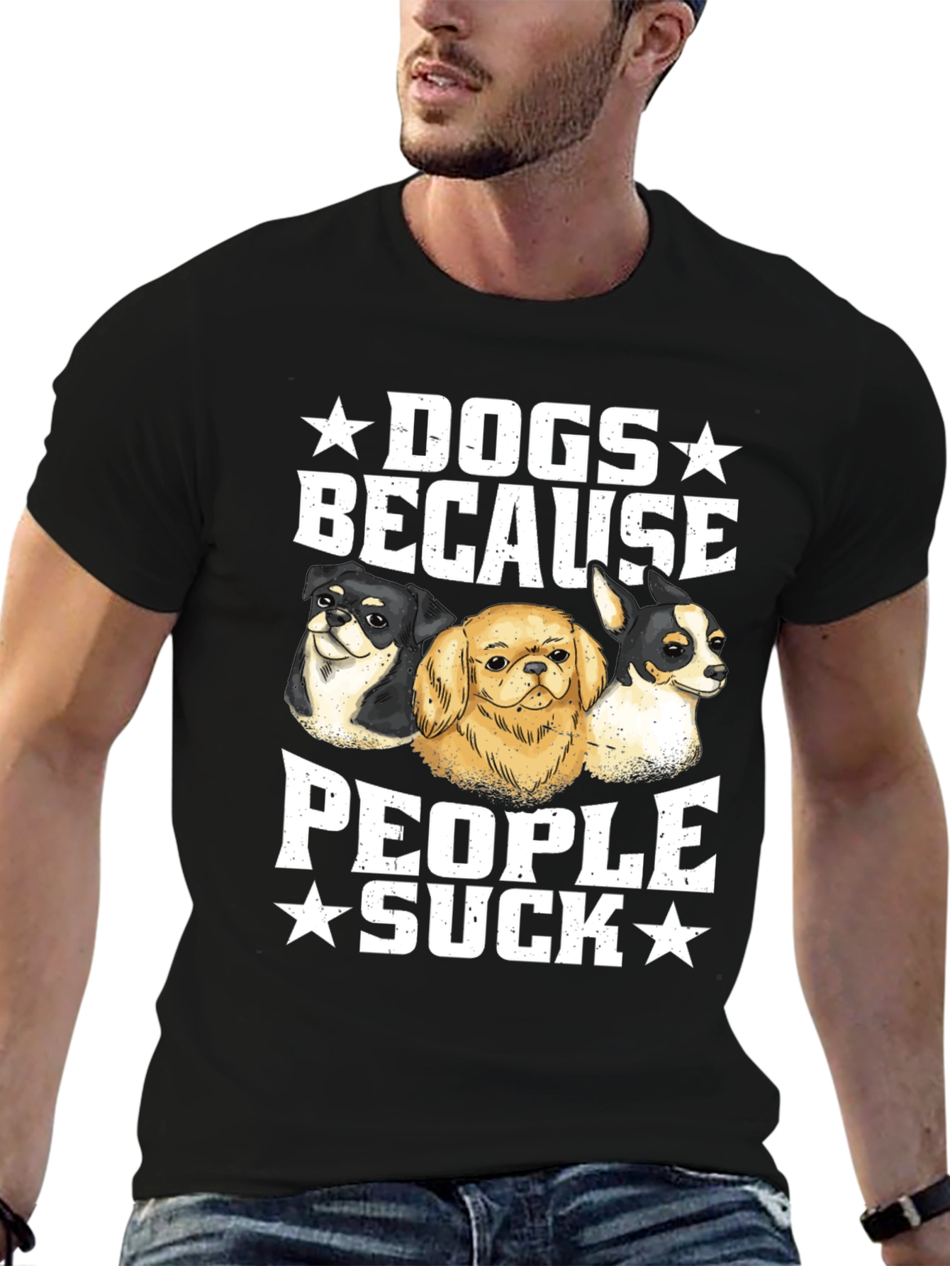 Dogs Because People Suck Graphic Tee