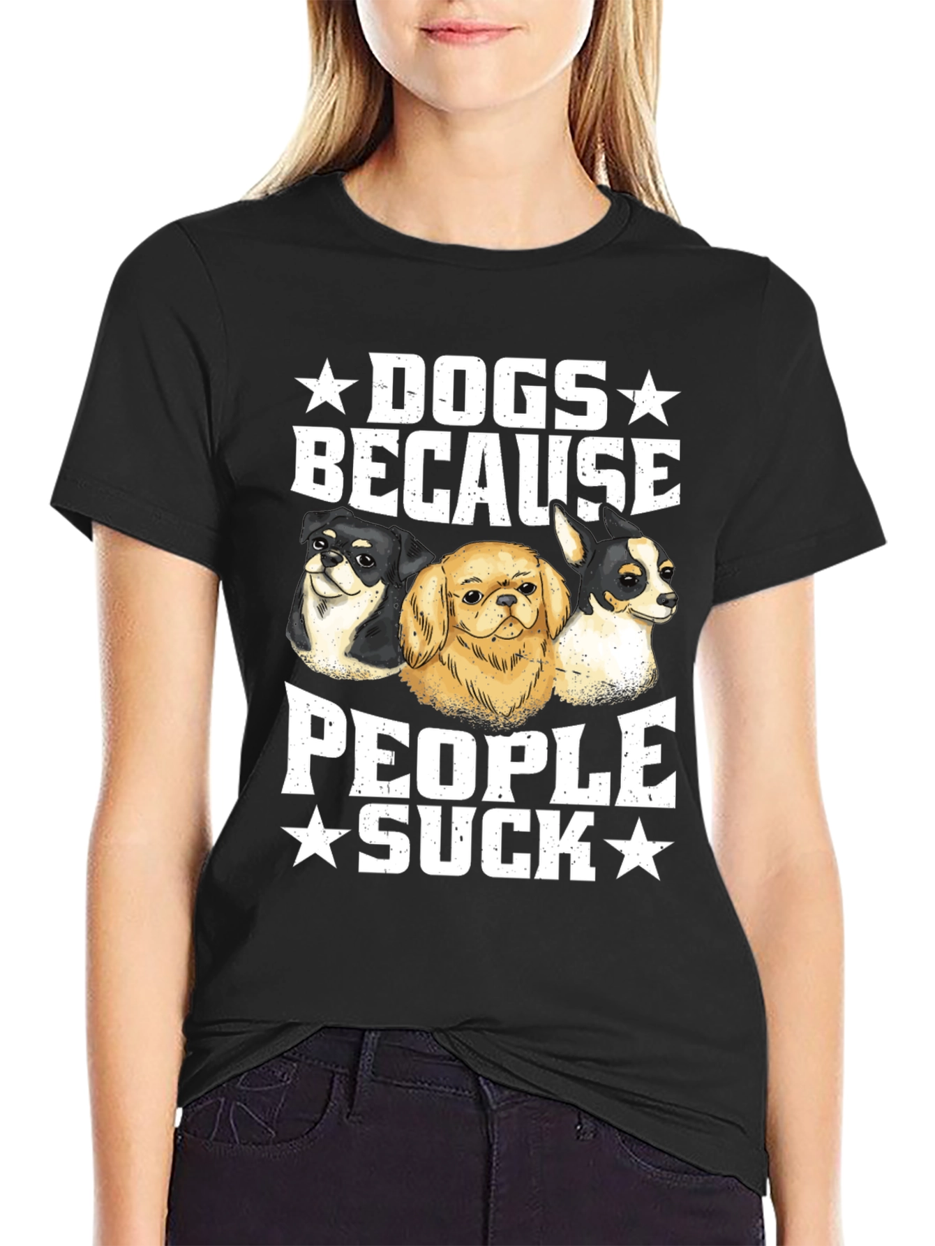 Dogs Because People Suck Graphic Tee