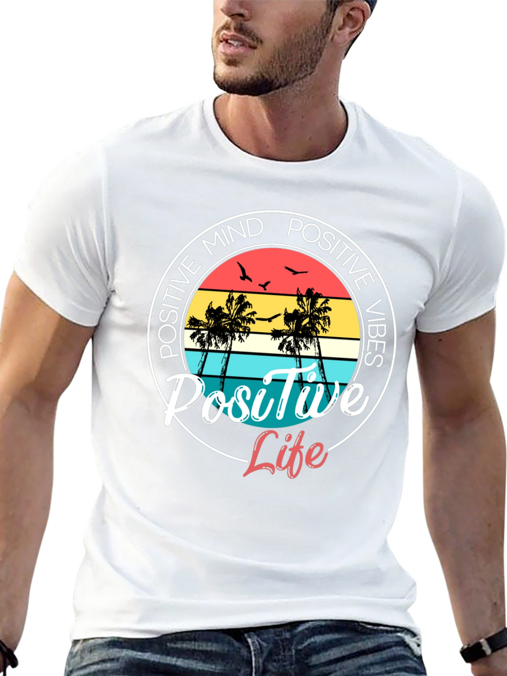 Positive Mind Positive Vibes Black T-Shirt