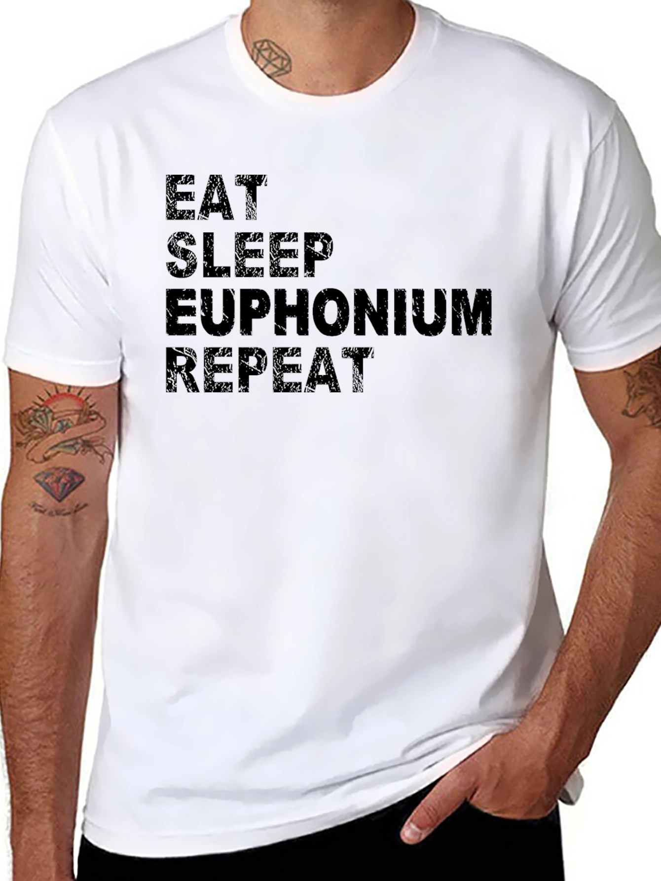 Eat Sleep Euphonium Repeat Black T-Shirt
