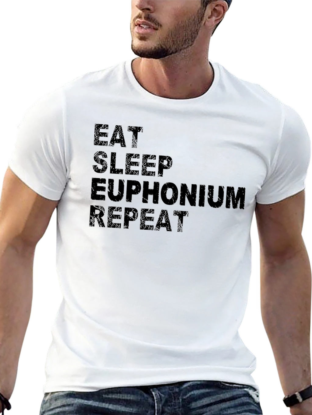 Eat Sleep Euphonium Repeat Black T-Shirt