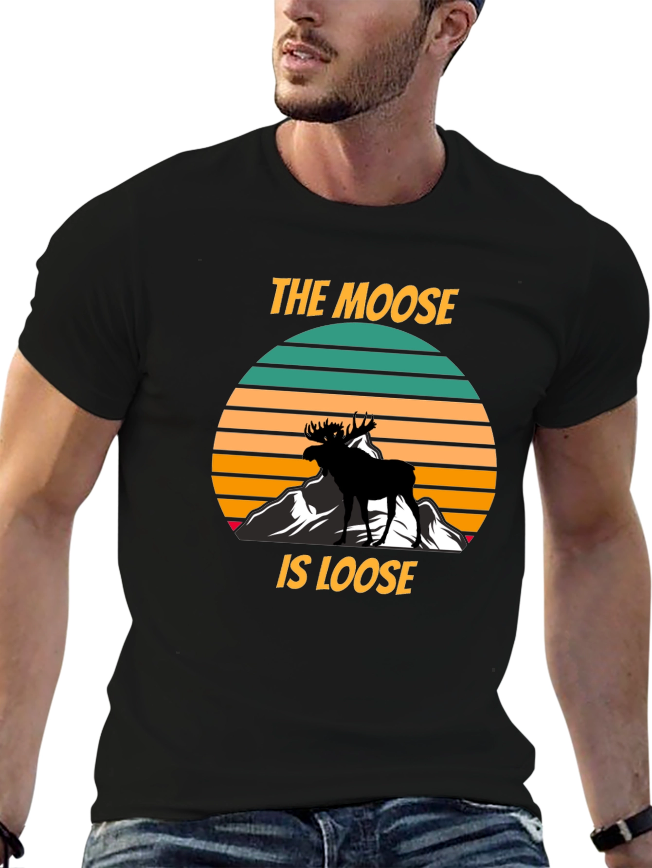 The Moose Is Loose Black Graphic T-Shirt