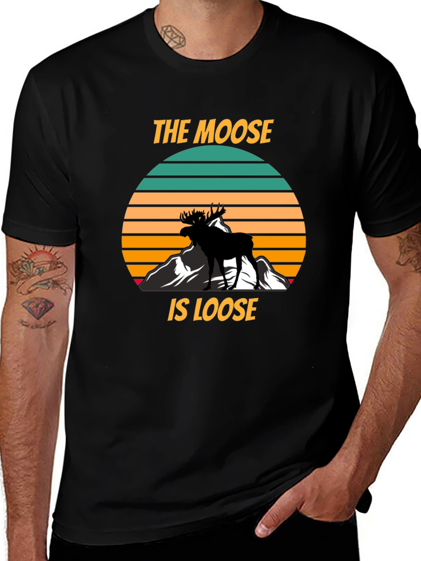 The Moose Is Loose Black Graphic T-Shirt