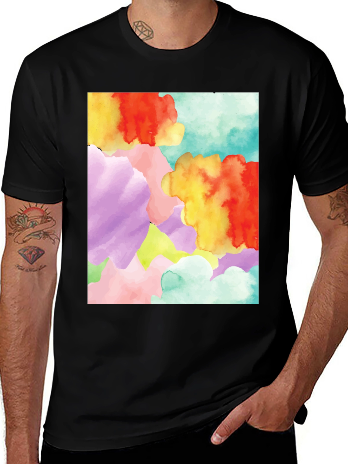 Abstract Watercolor Graphic Tee - Unique Design