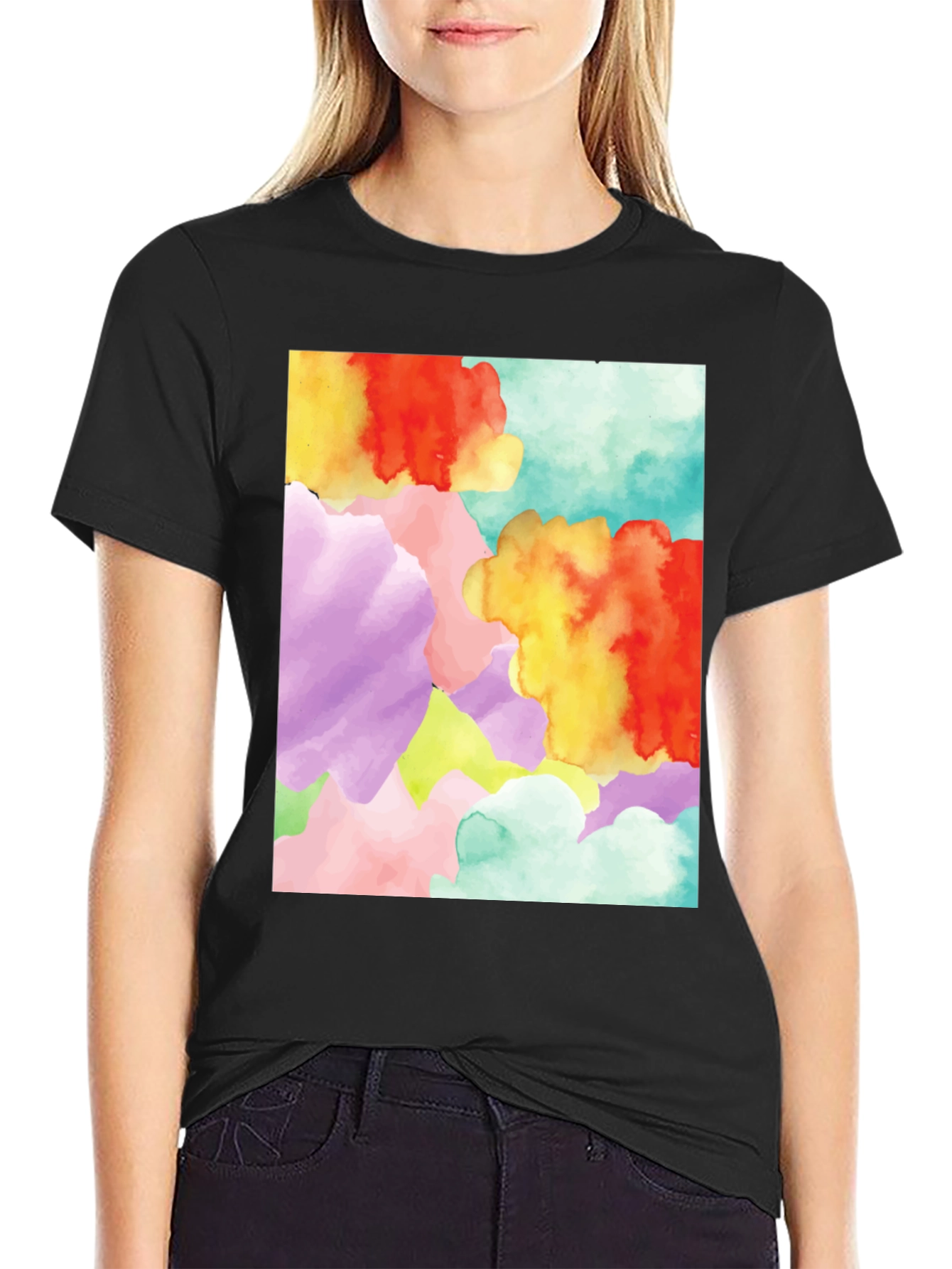 Abstract Watercolor Graphic Tee - Unique Design