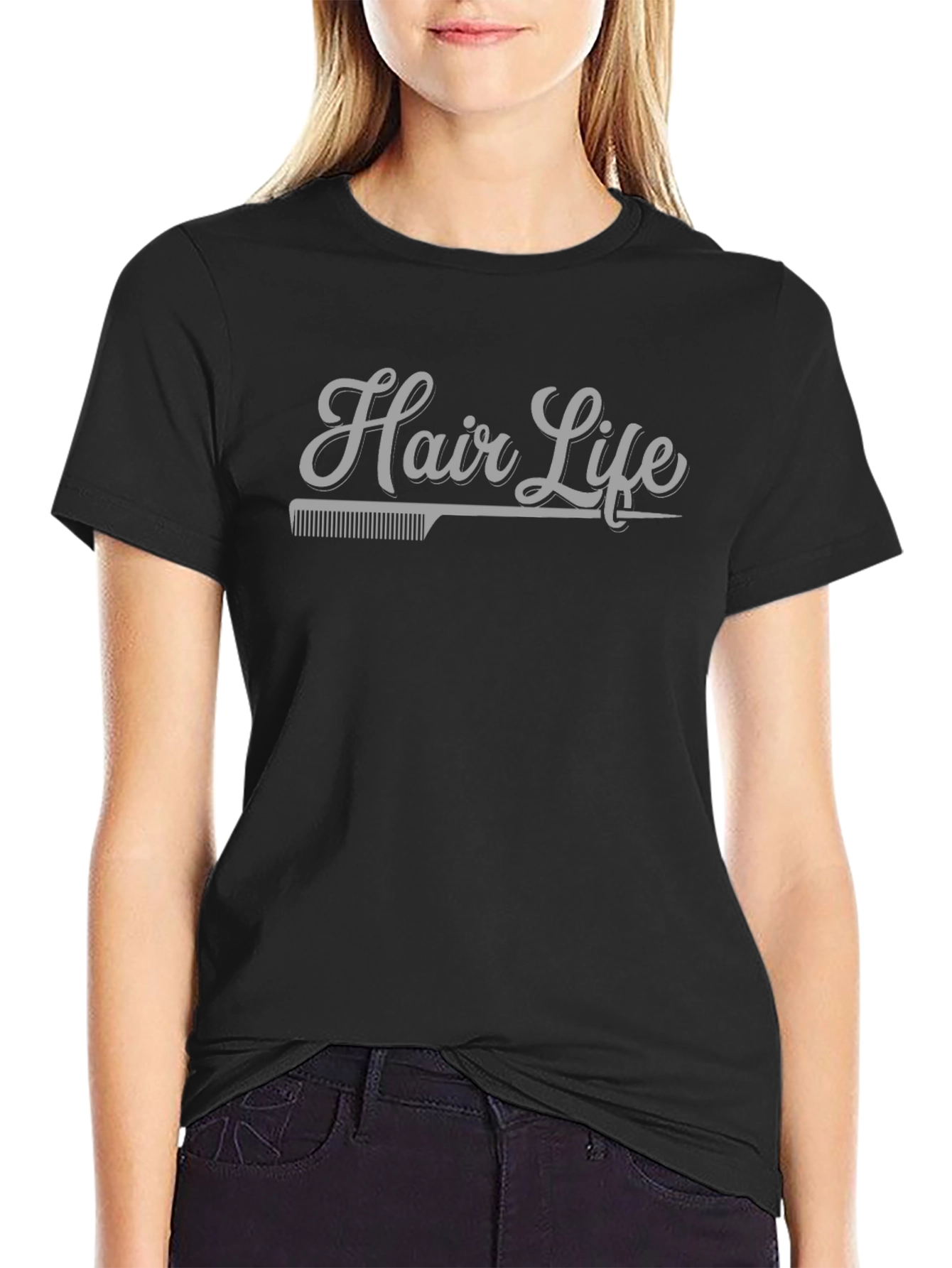 Hair Life Graphic T-Shirt - Barber Style Crew Neck Tee