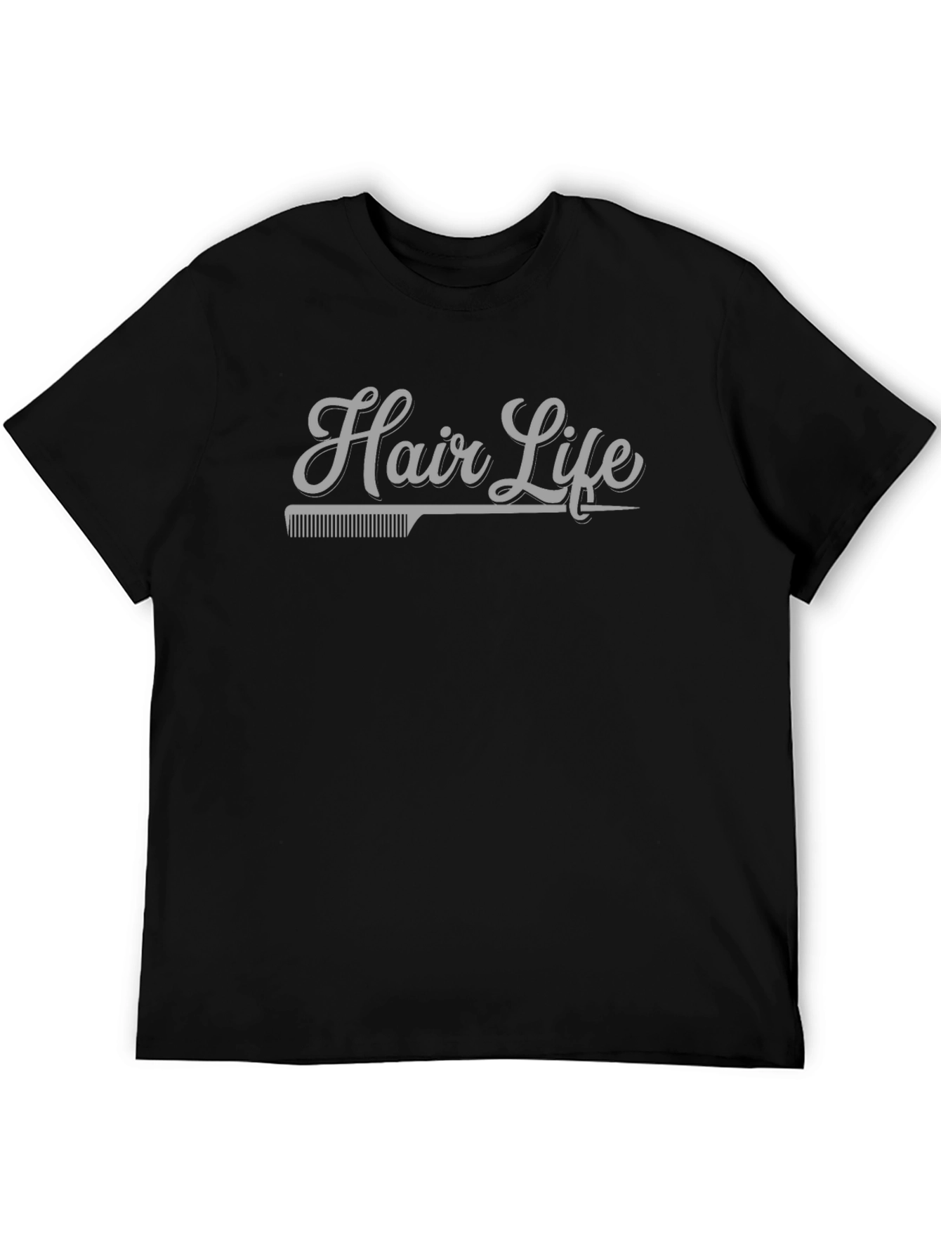 Hair Life Graphic T-Shirt - Barber Style Crew Neck Tee
