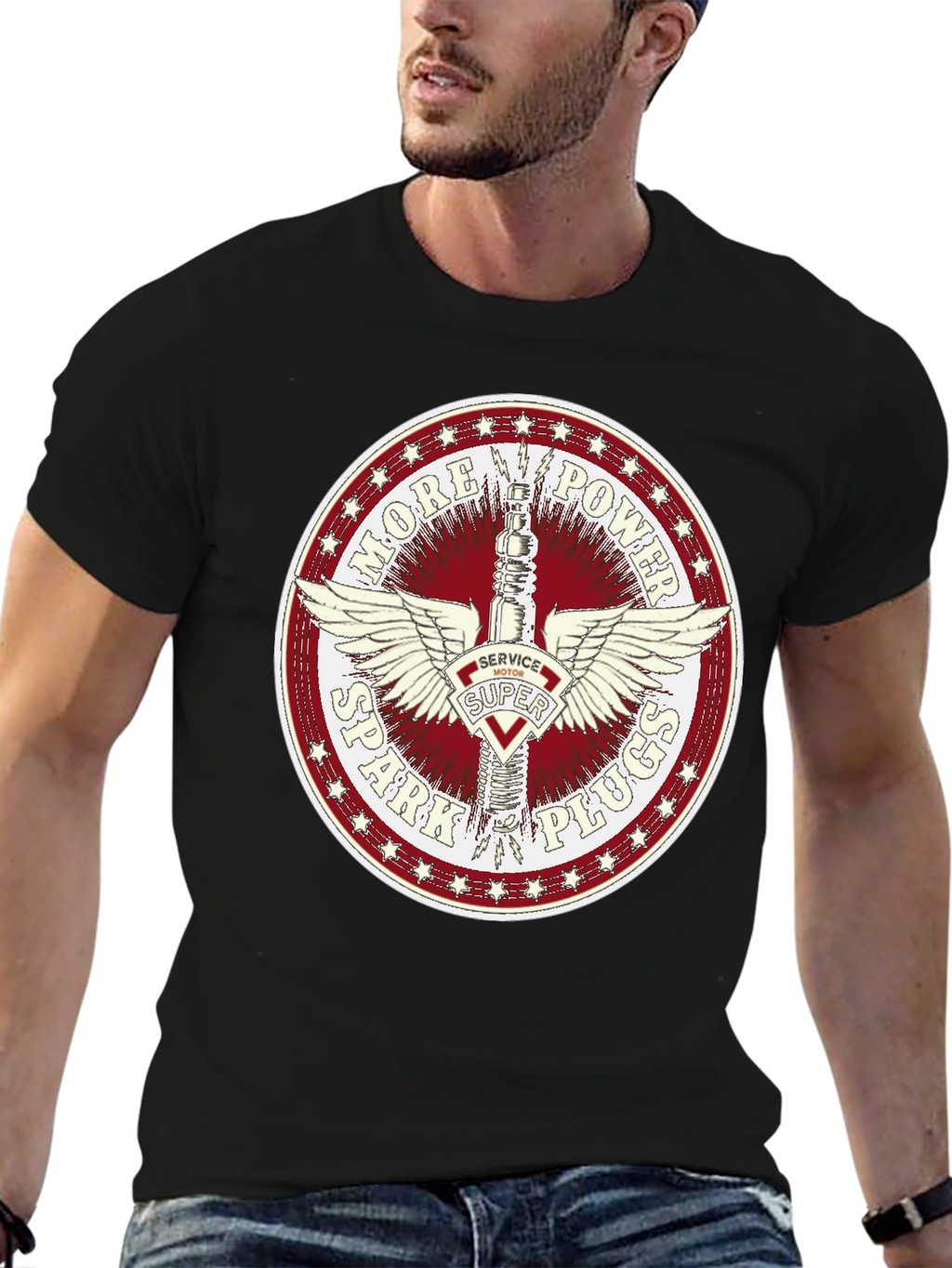 More Power Spark Plugs Graphic Tee