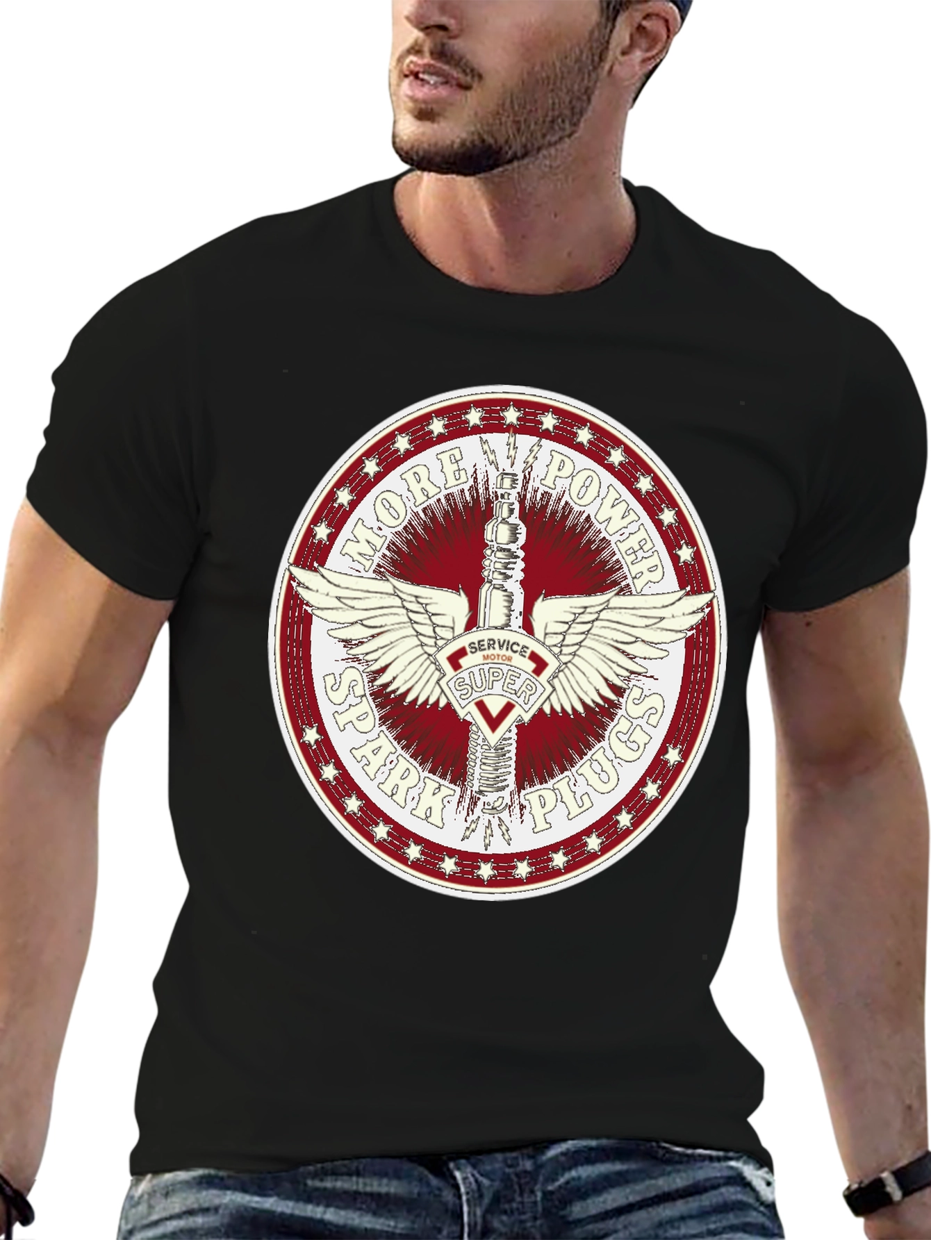 More Power Spark Plugs Graphic Tee