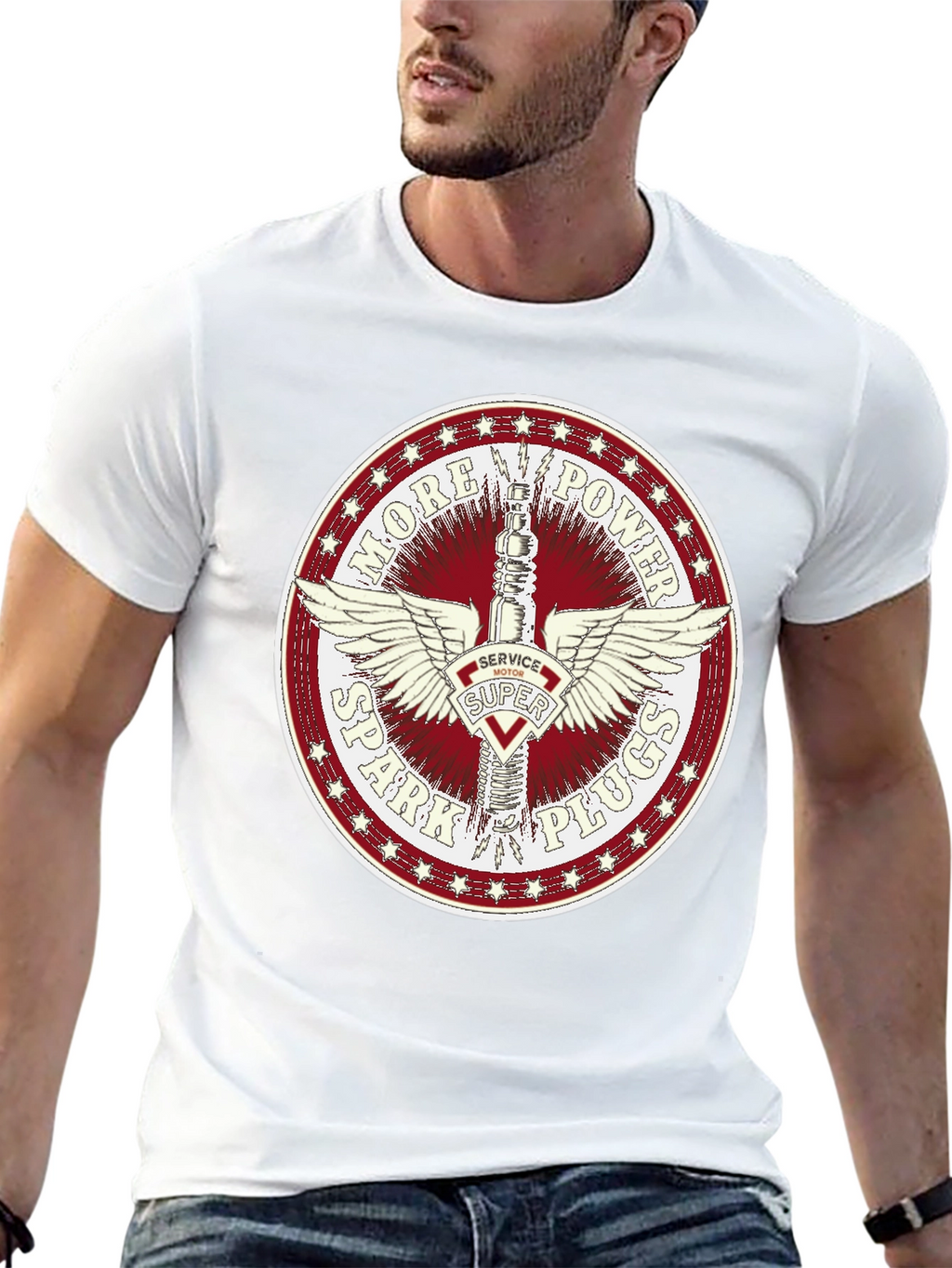 More Power Spark Plugs Graphic Tee