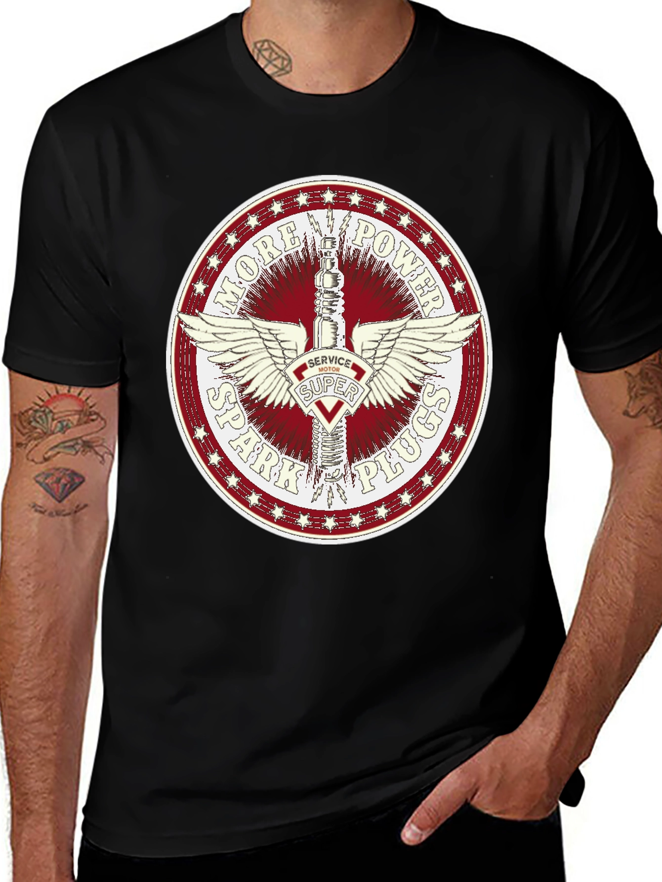 More Power Spark Plugs Graphic Tee