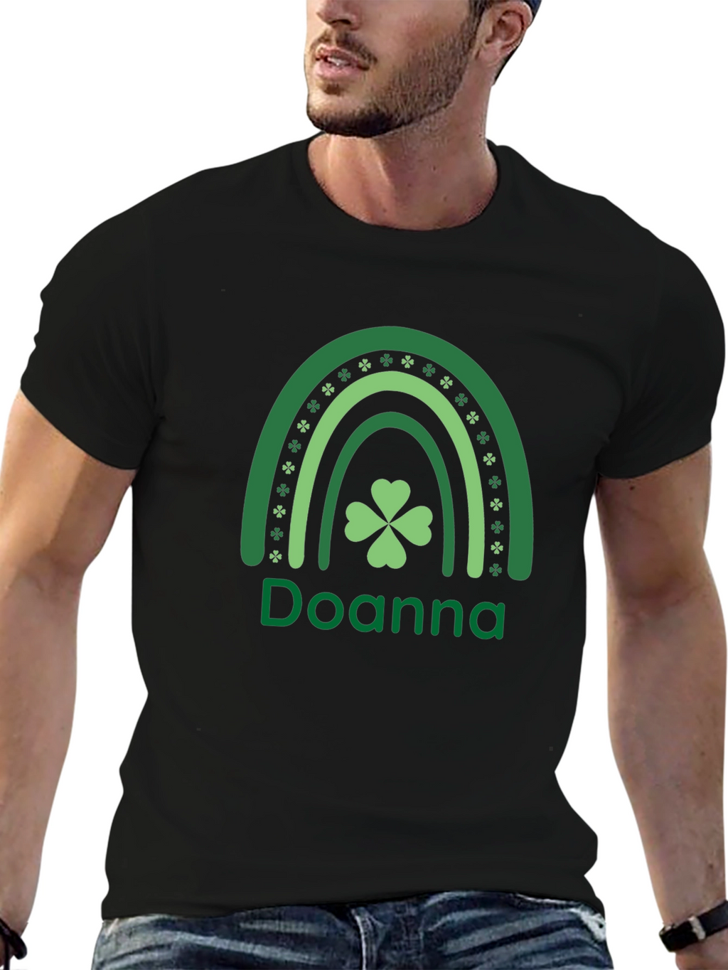 Doanna St. Patricks Day Rainbow Clover T-Shirt