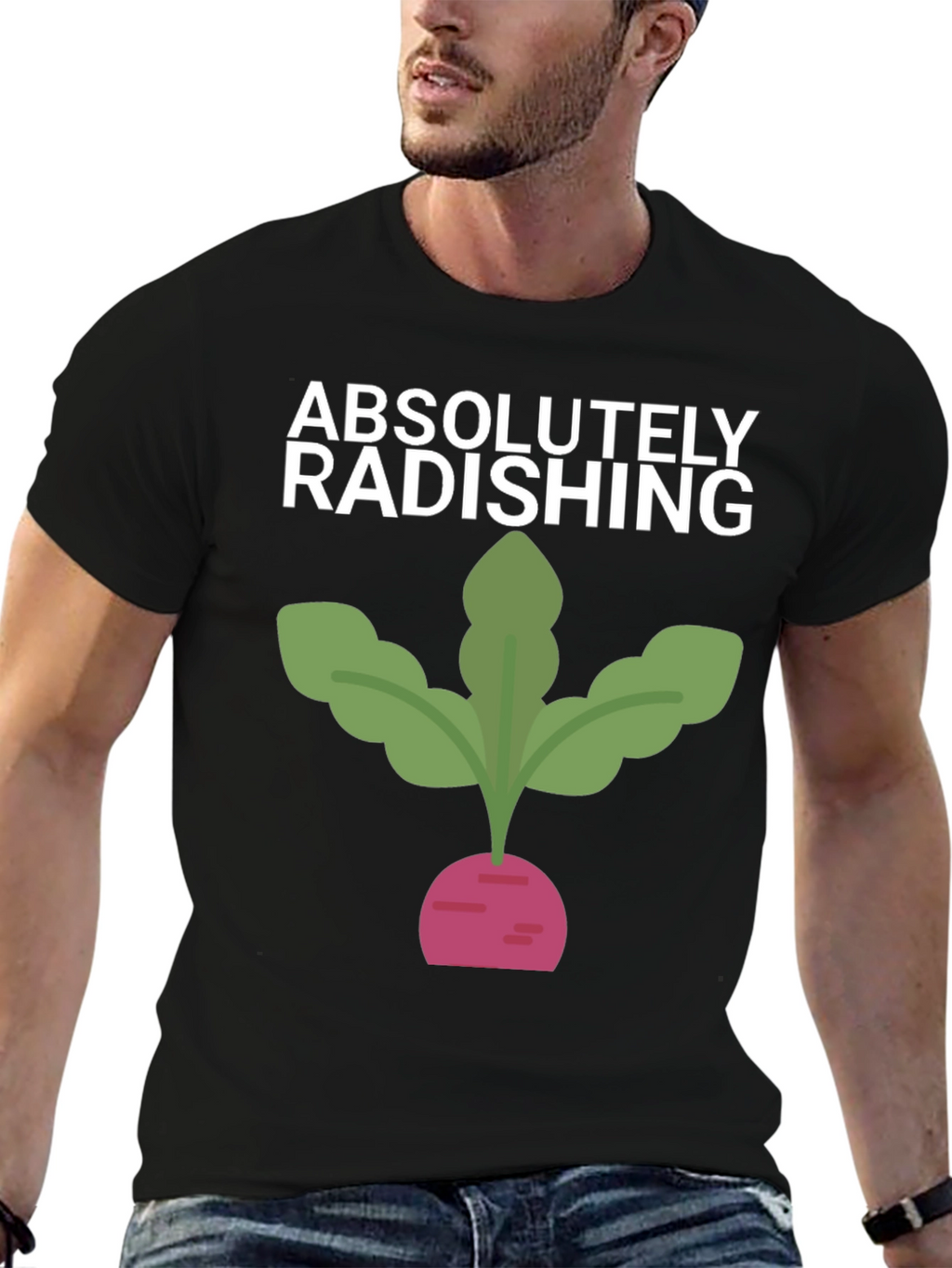 Absolutely Radishing Graphic Tee - Black Cotton T-Shirt