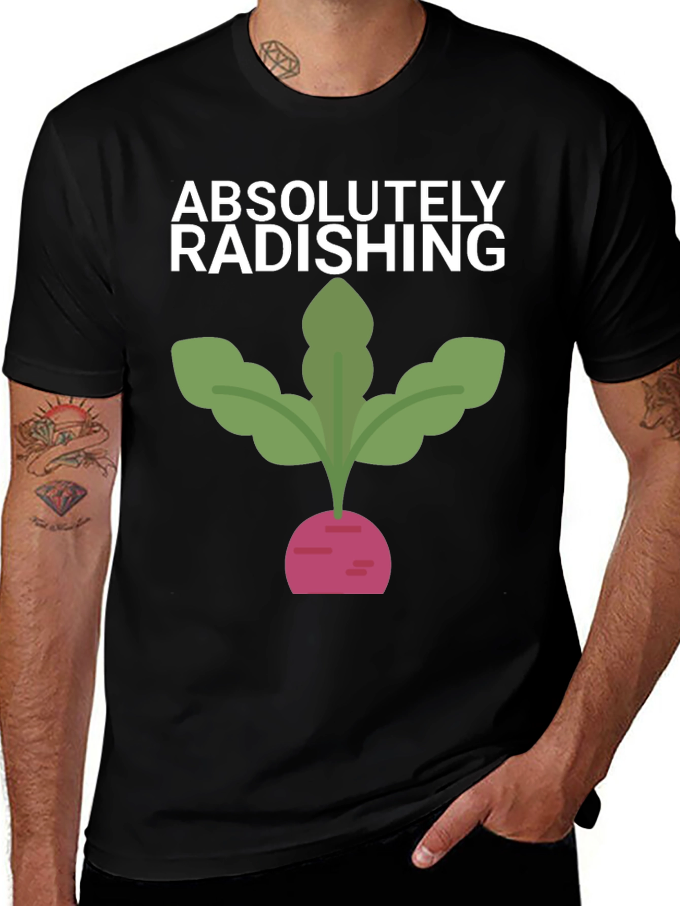 Absolutely Radishing Graphic Tee - Black Cotton T-Shirt