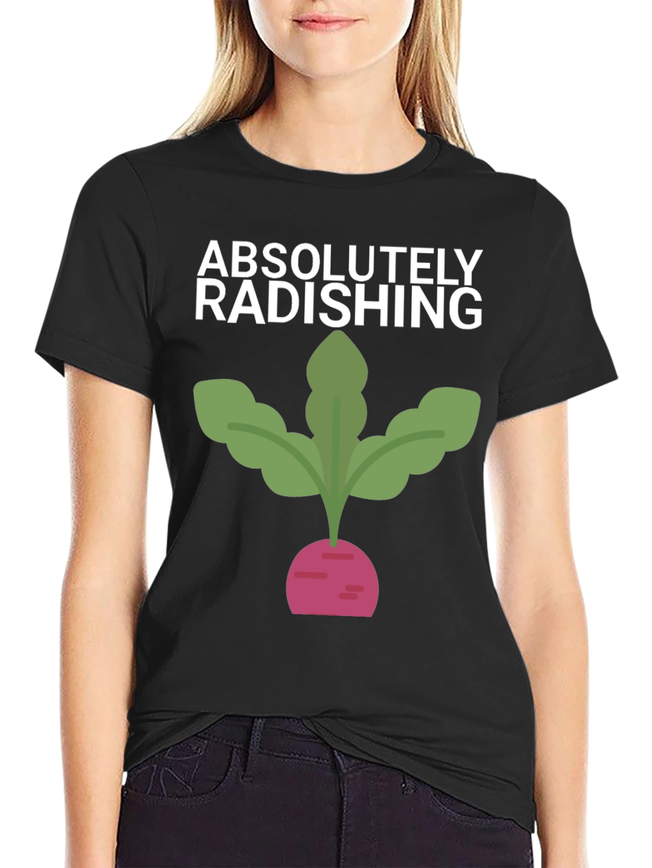 Absolutely Radishing Graphic Tee - Black Cotton T-Shirt