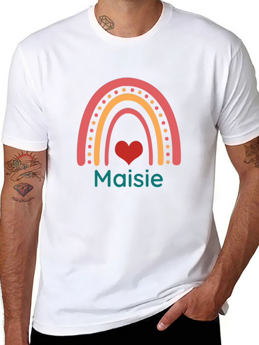 Personalized Rainbow Heart Name T-Shirt