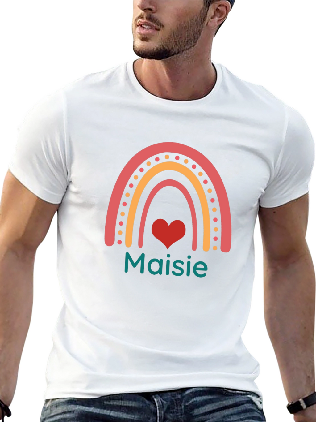 Personalized Rainbow Heart Name T-Shirt