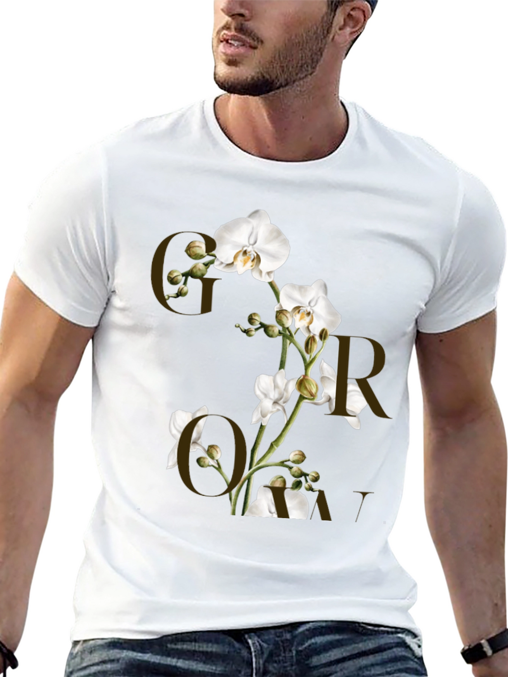 Floral Graphic Print Black T-Shirt