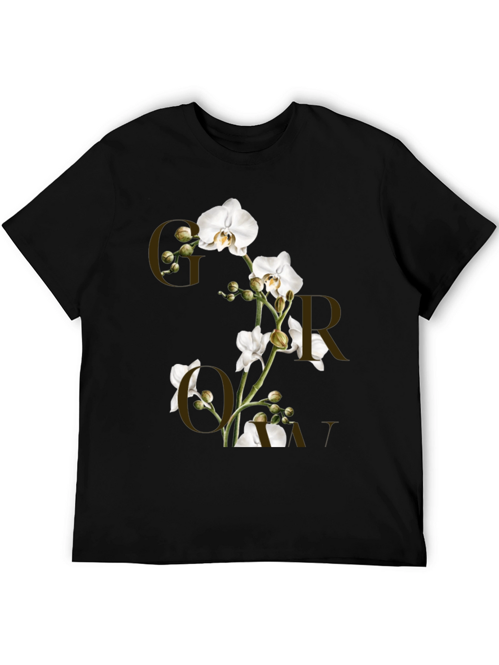 Floral Graphic Print Black T-Shirt