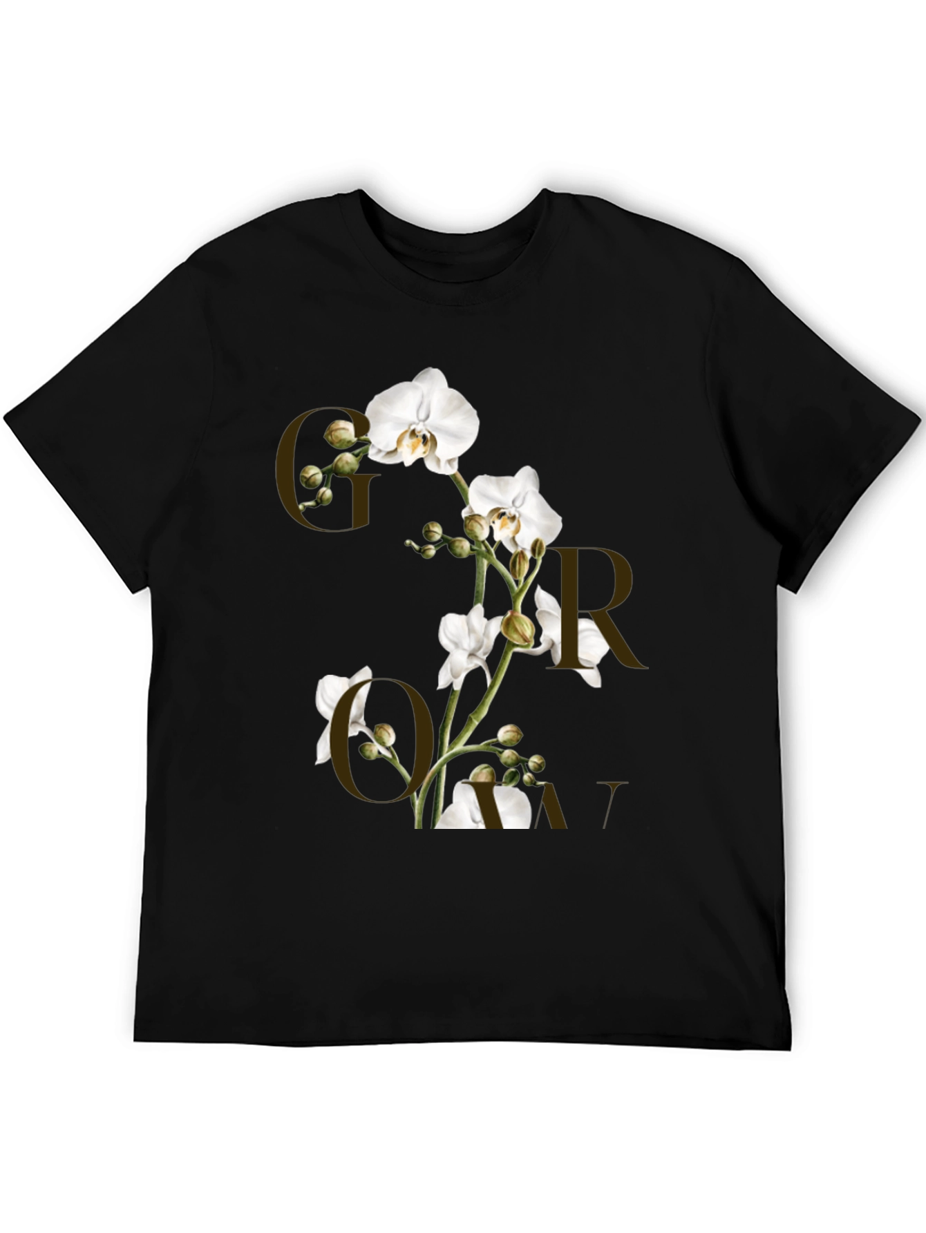 Floral Graphic Print Black T-Shirt