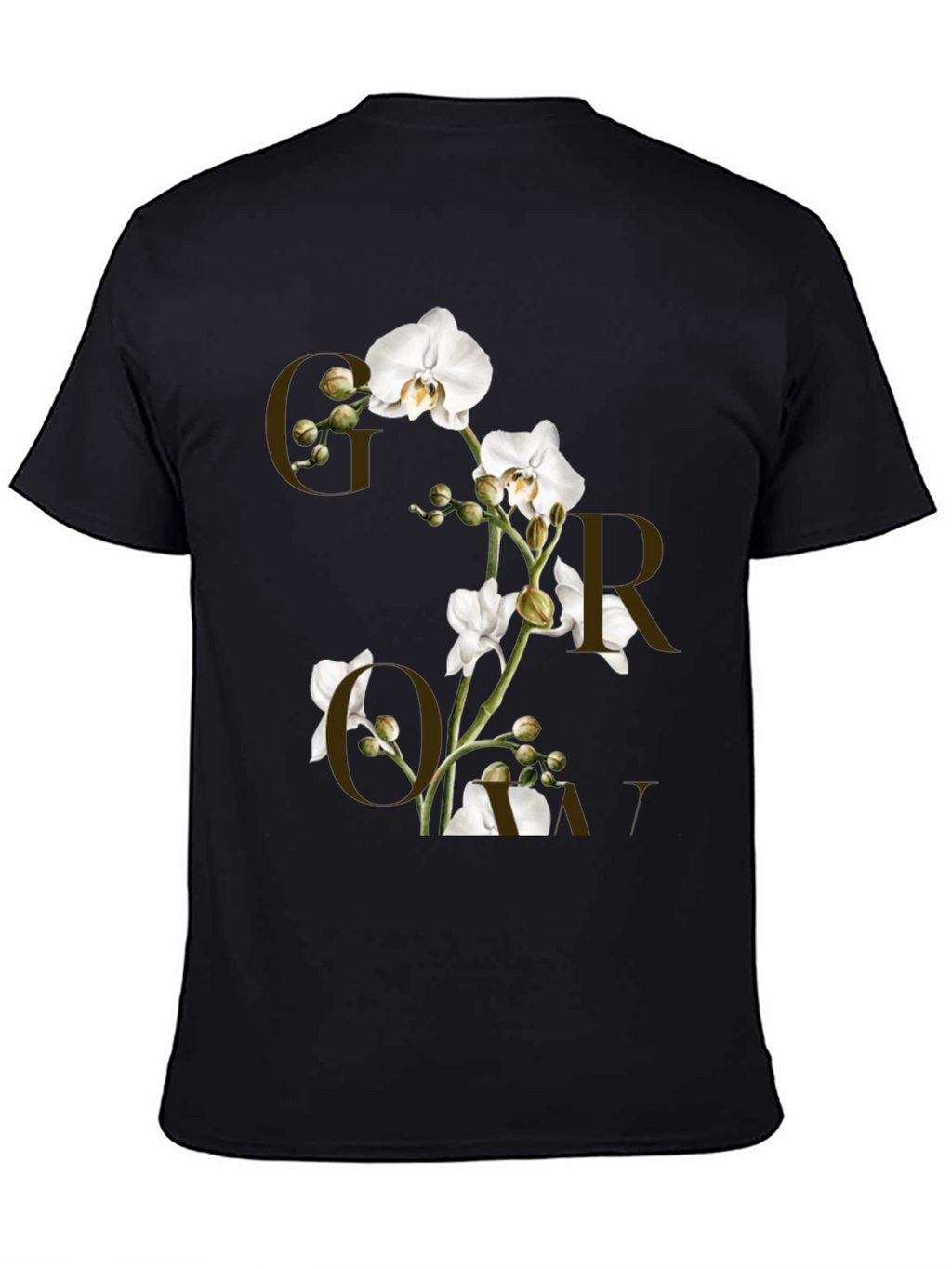 Floral Graphic Print Black T-Shirt