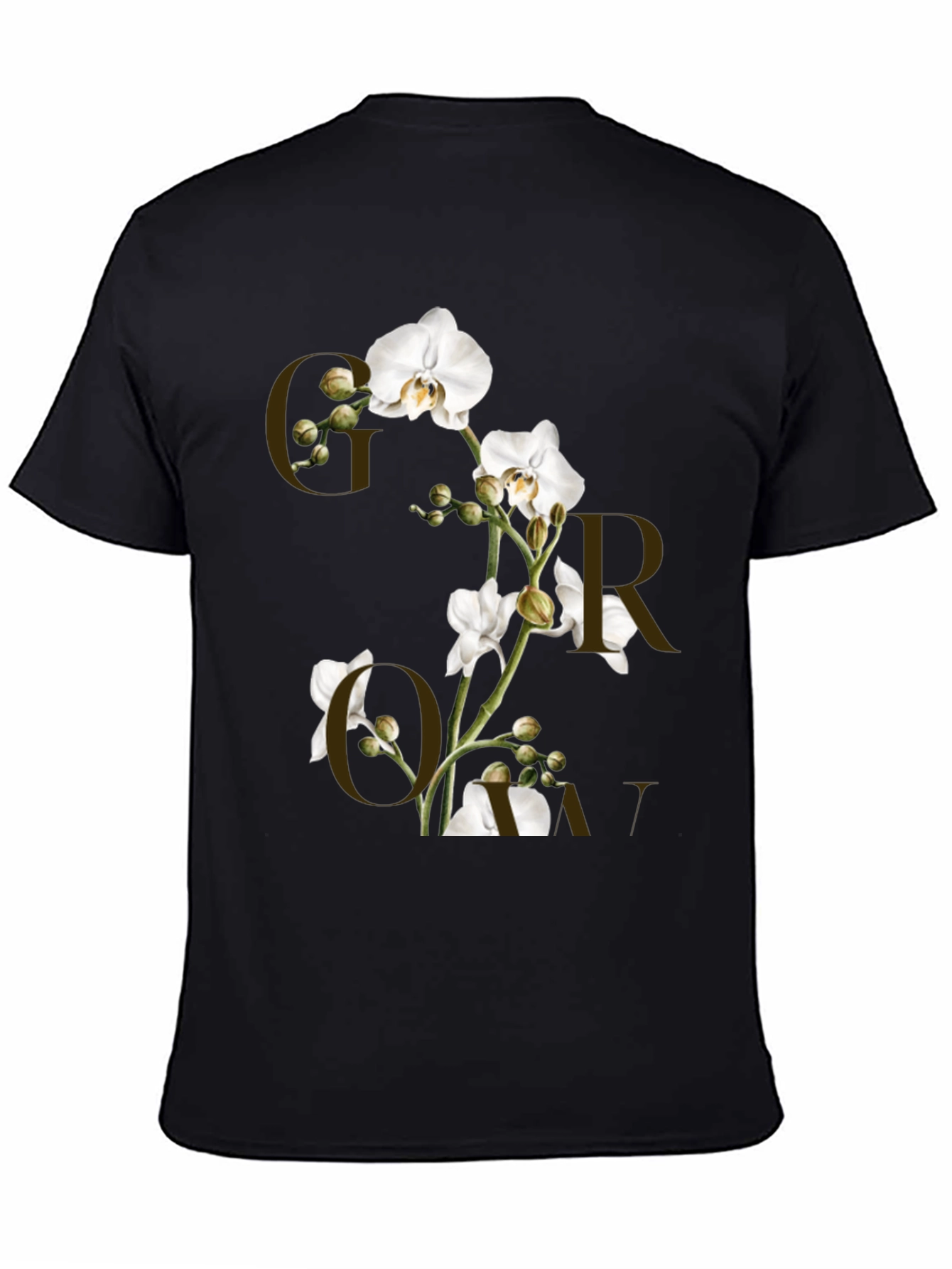 Floral Graphic Print Black T-Shirt