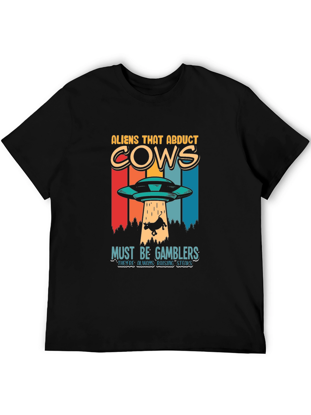 Aliens Abduct Cows Graphic Tee