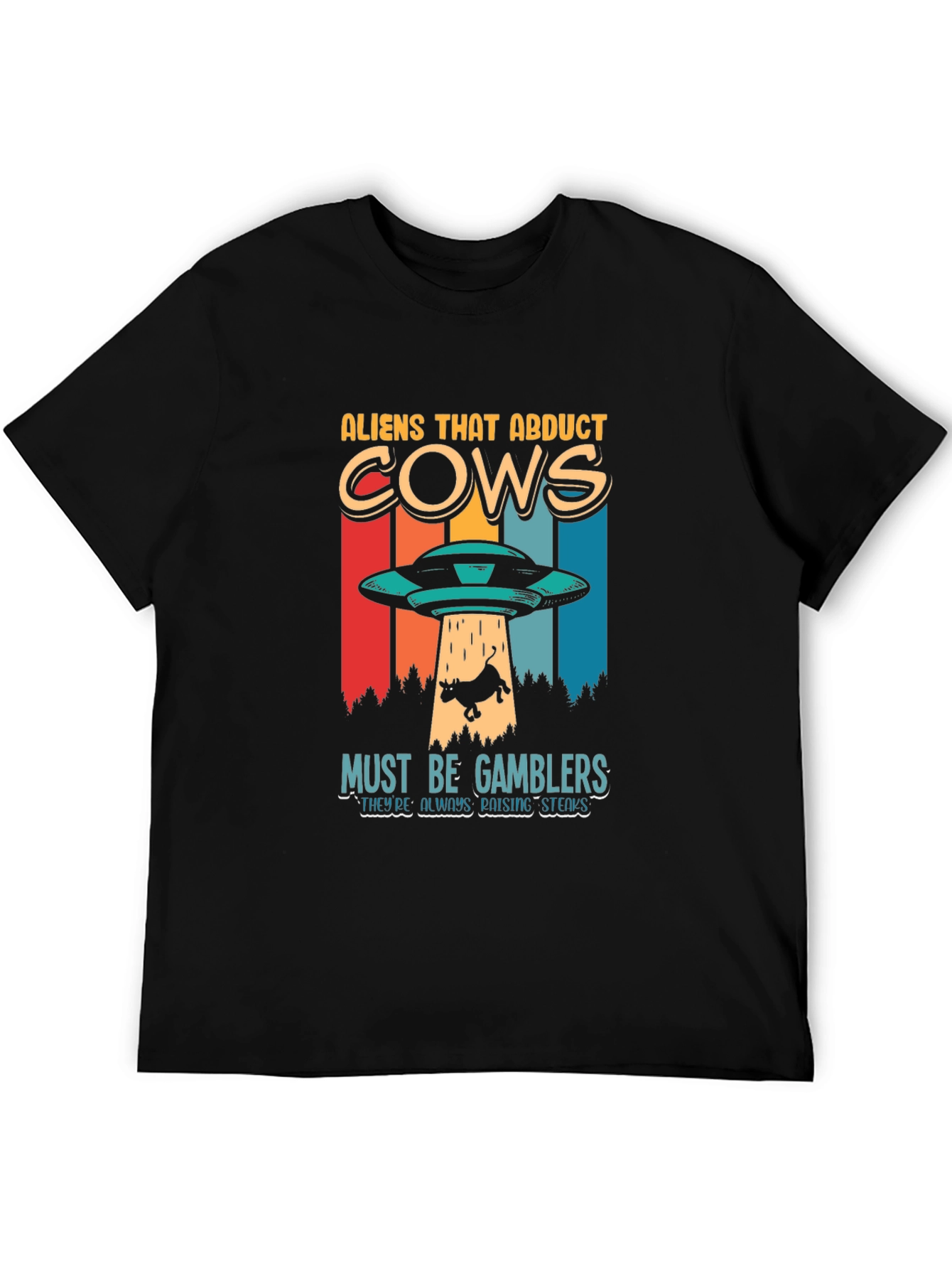 Aliens Abduct Cows Graphic Tee