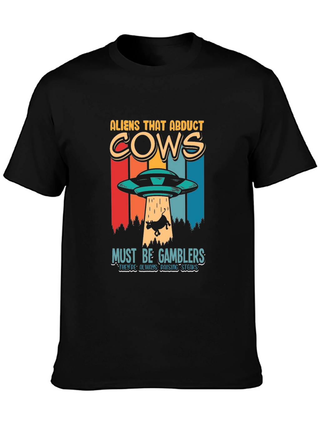 Aliens Abduct Cows Graphic Tee