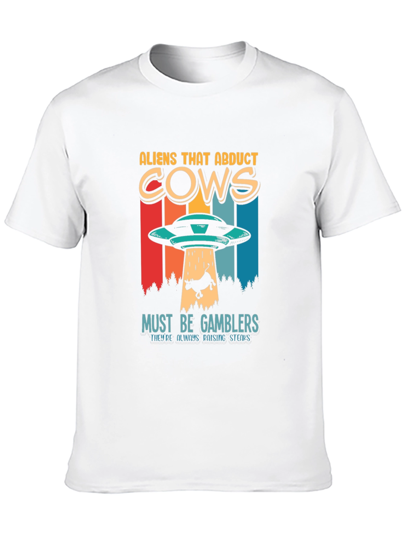 Aliens Abduct Cows Graphic Tee