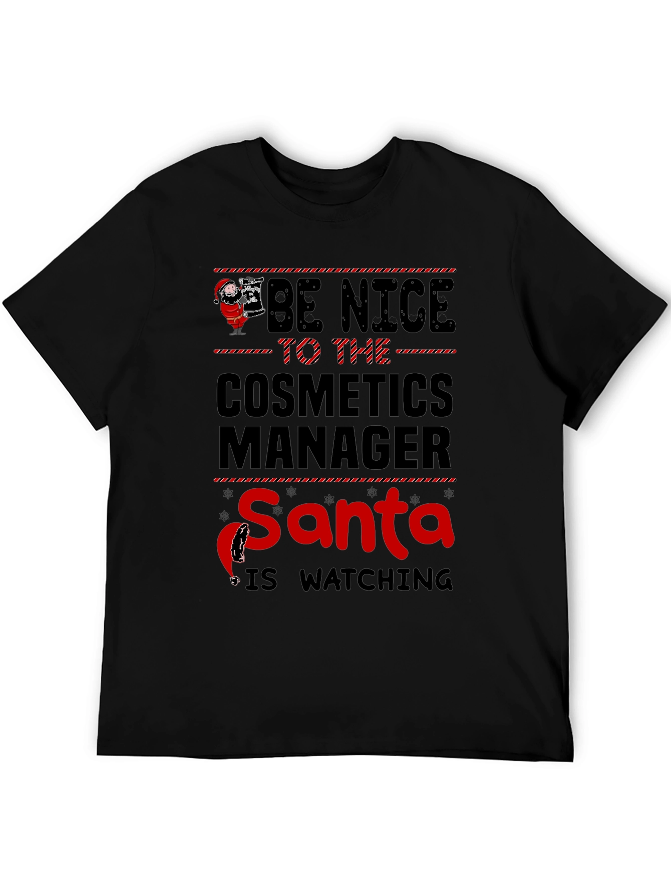 Cosmetics Manager Santa Watching T-Shirt